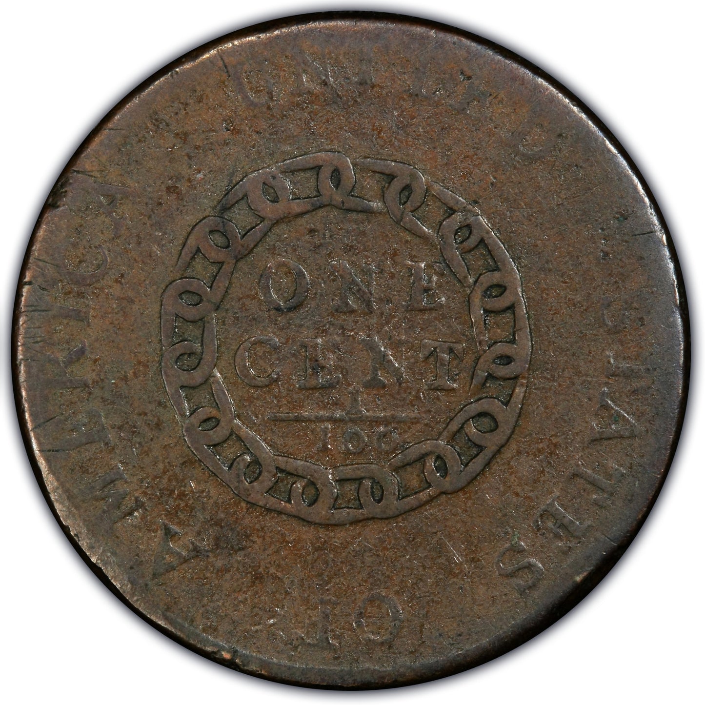 1793 1C CHAIN AMERICA F15 PCGS CAC