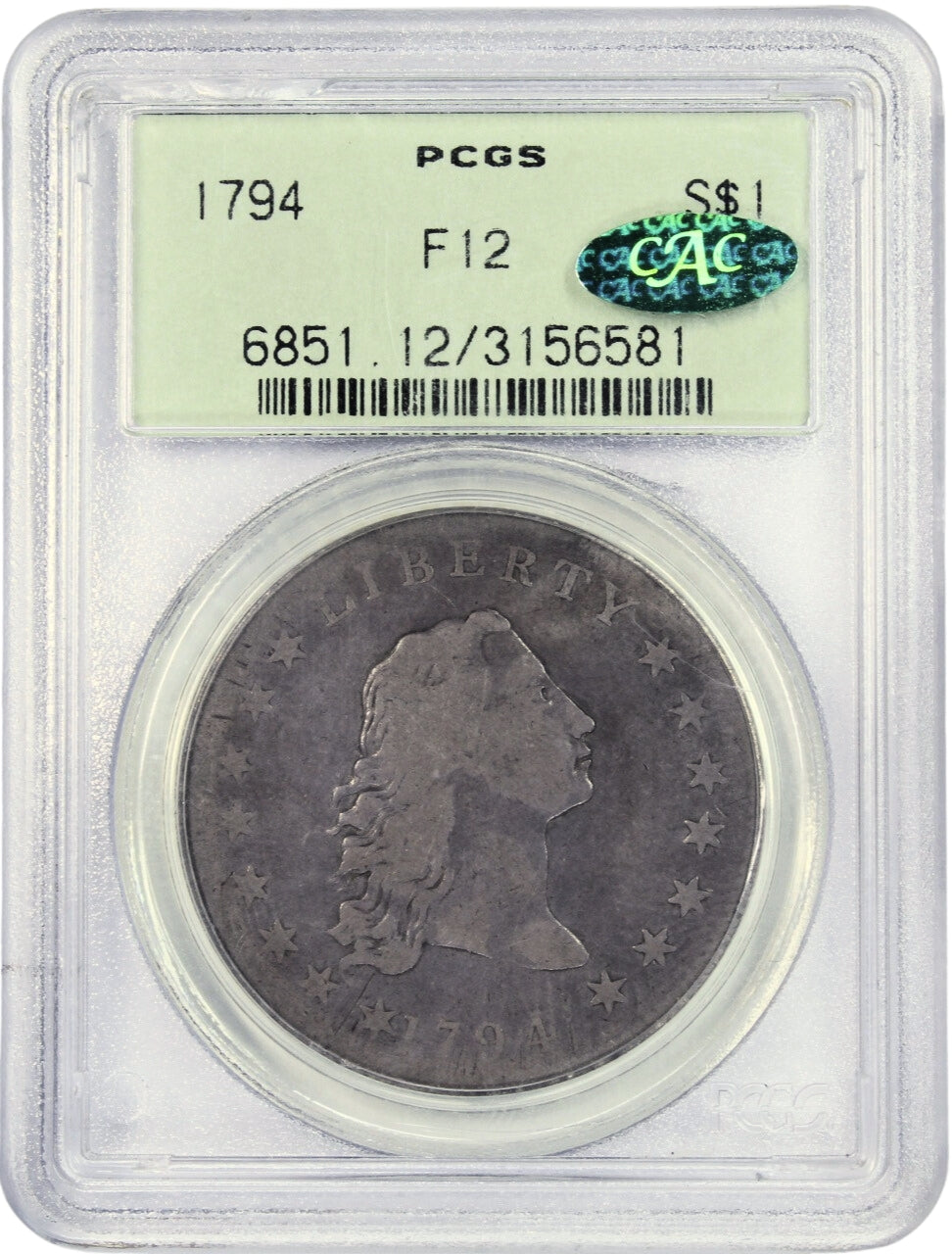 1794 $1 F12 OGH PCGS CAC HOLDER WITH CAC GREEN STICKER