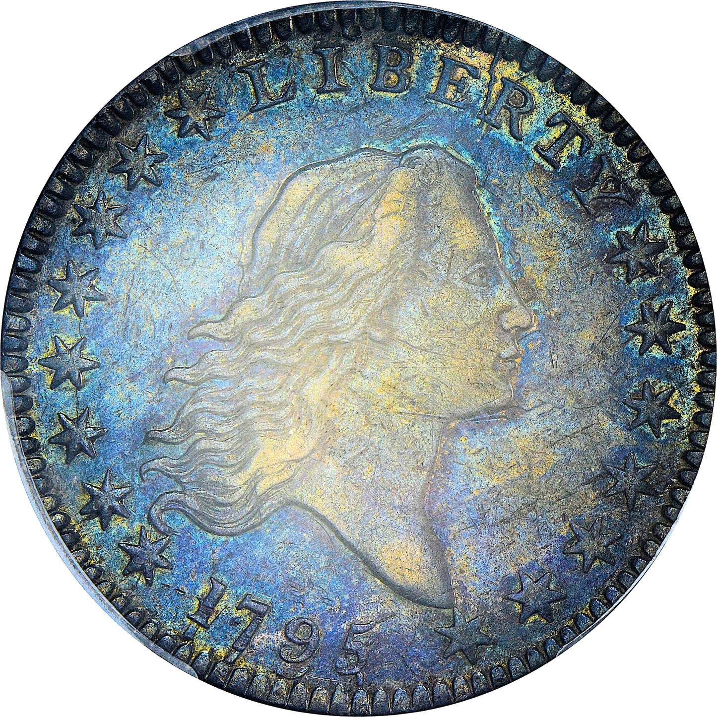 1795/1795 50C RECUT DATE 2 LEAVES AU53 PCGS CAC