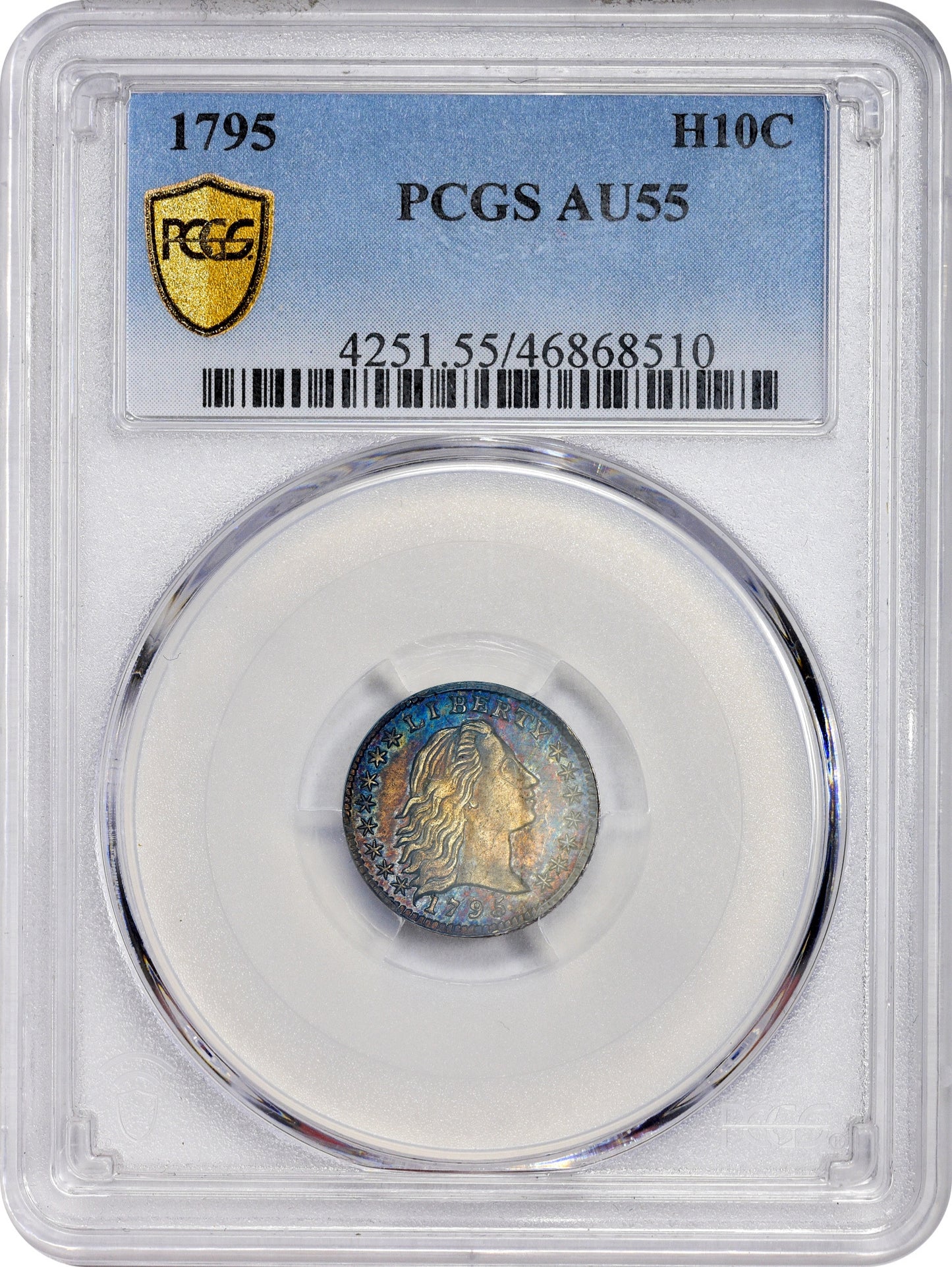 1795 H10C AU55 PCGS HOLDER