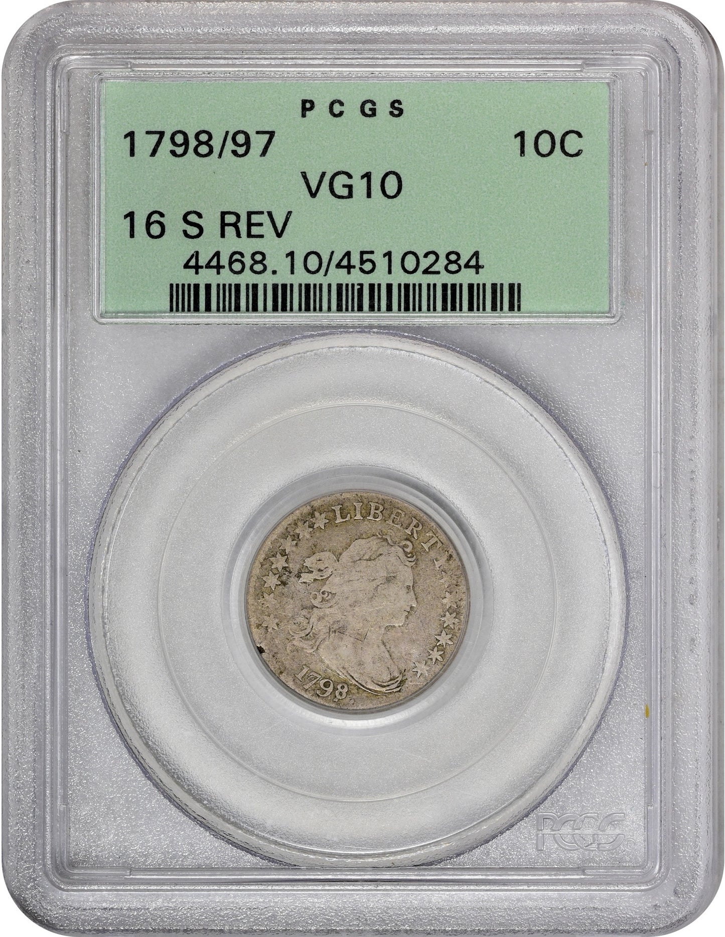 1798/97 10C 16 STARS REV VG10 OGH PCGS