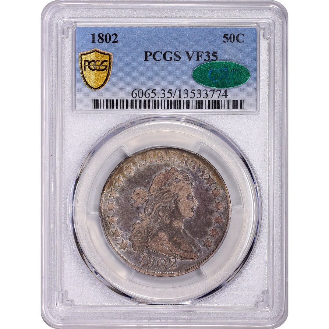 1802 50C VF35 PCGS CAC - Paradime Coins | PCGS NGC CACG CAC Rare US Numismatic Coins For Sale