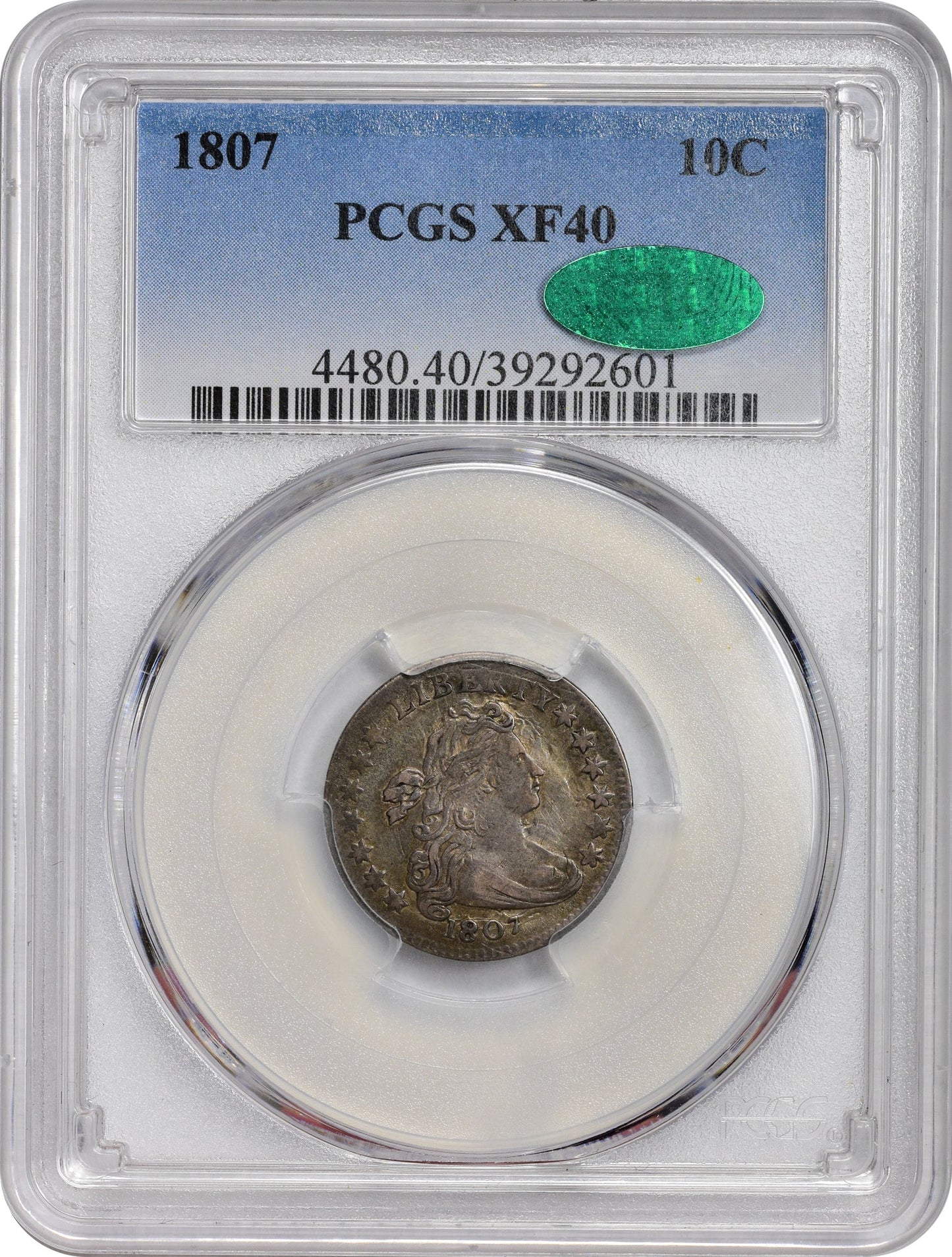 1807 10C Xf40 Pcgs Cac