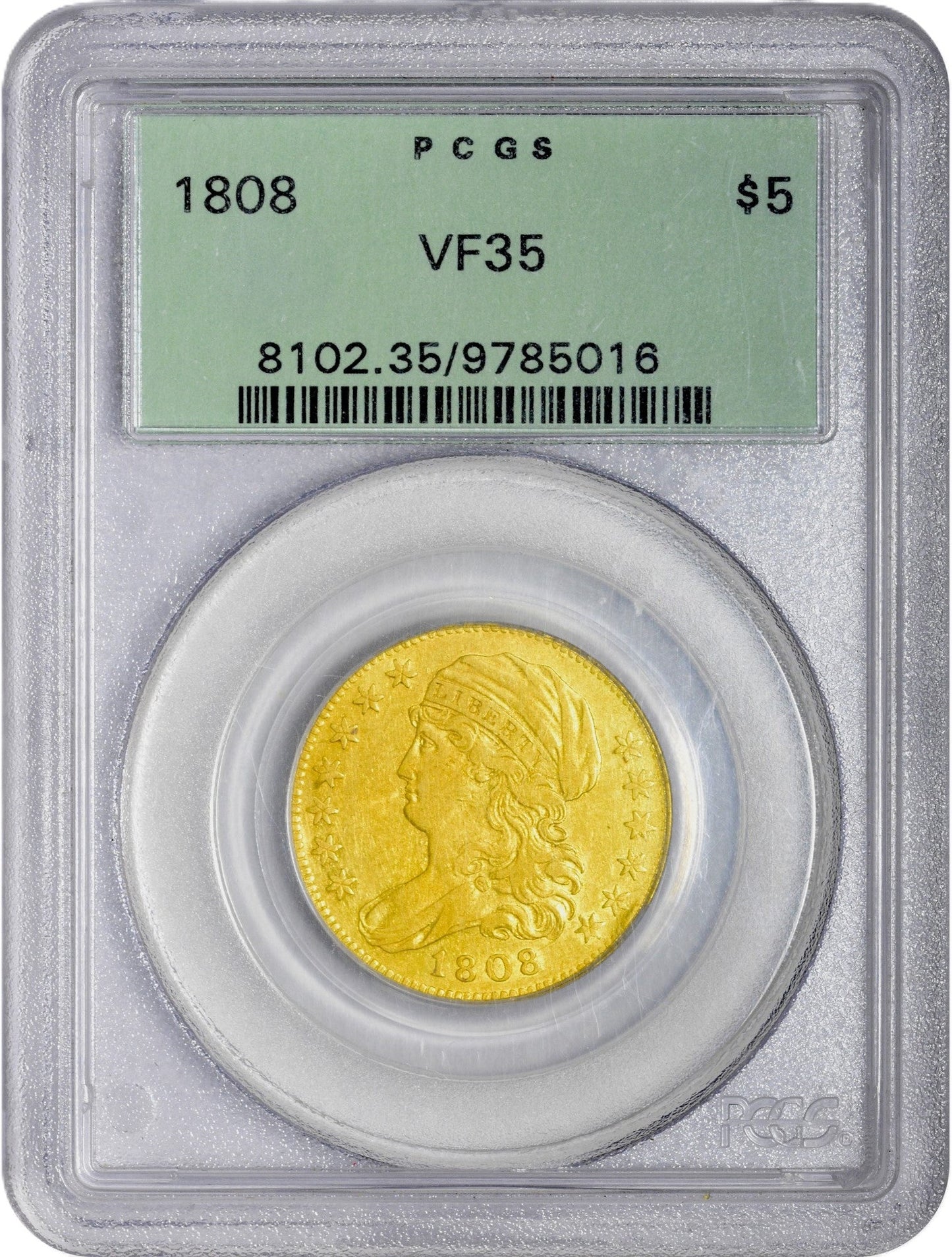 1808 $5 VF35 OGH PCGS HOLDER