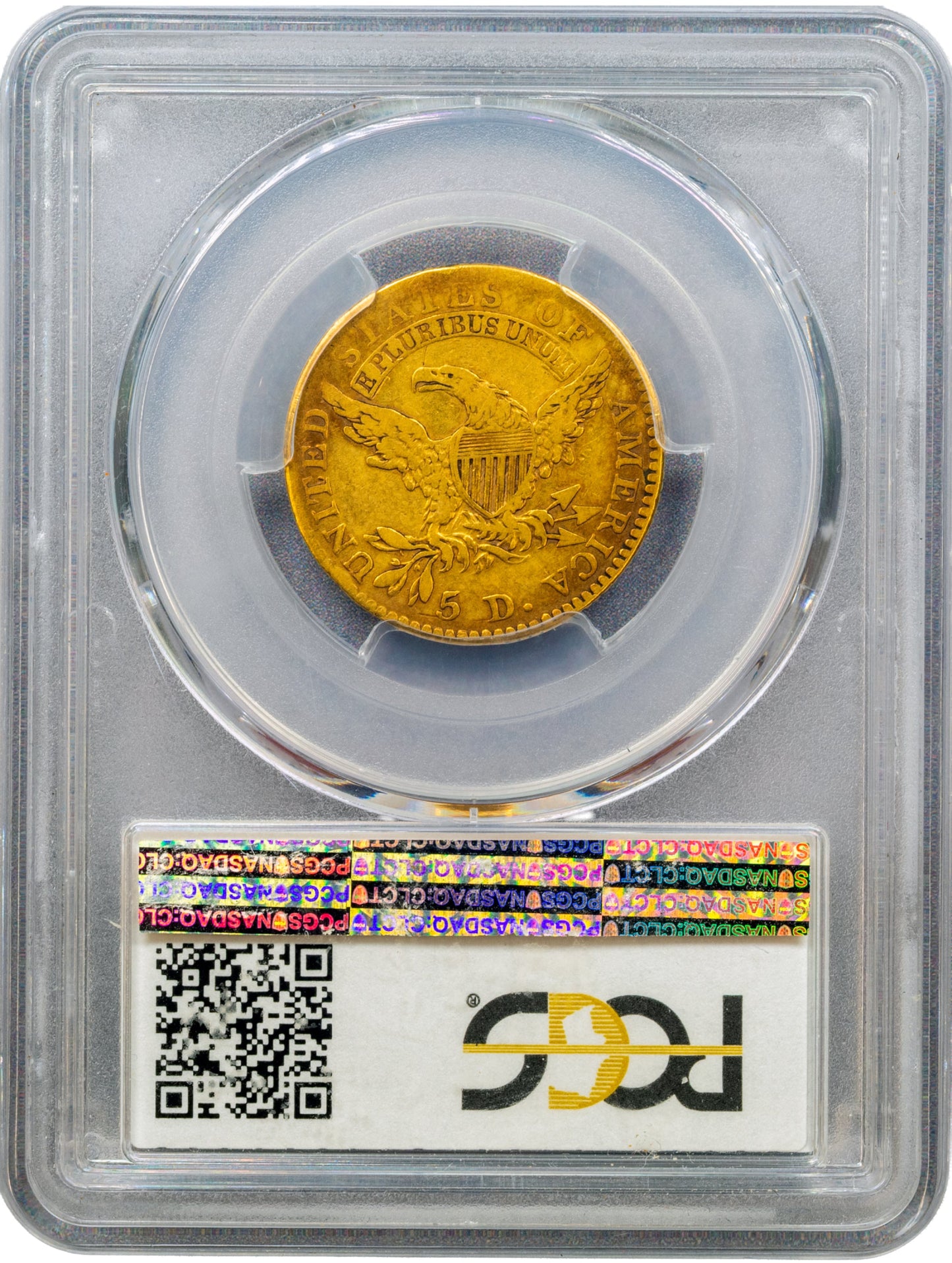 1813 $5 VF20 PCGS CAC $5 REVERSE HOLDER