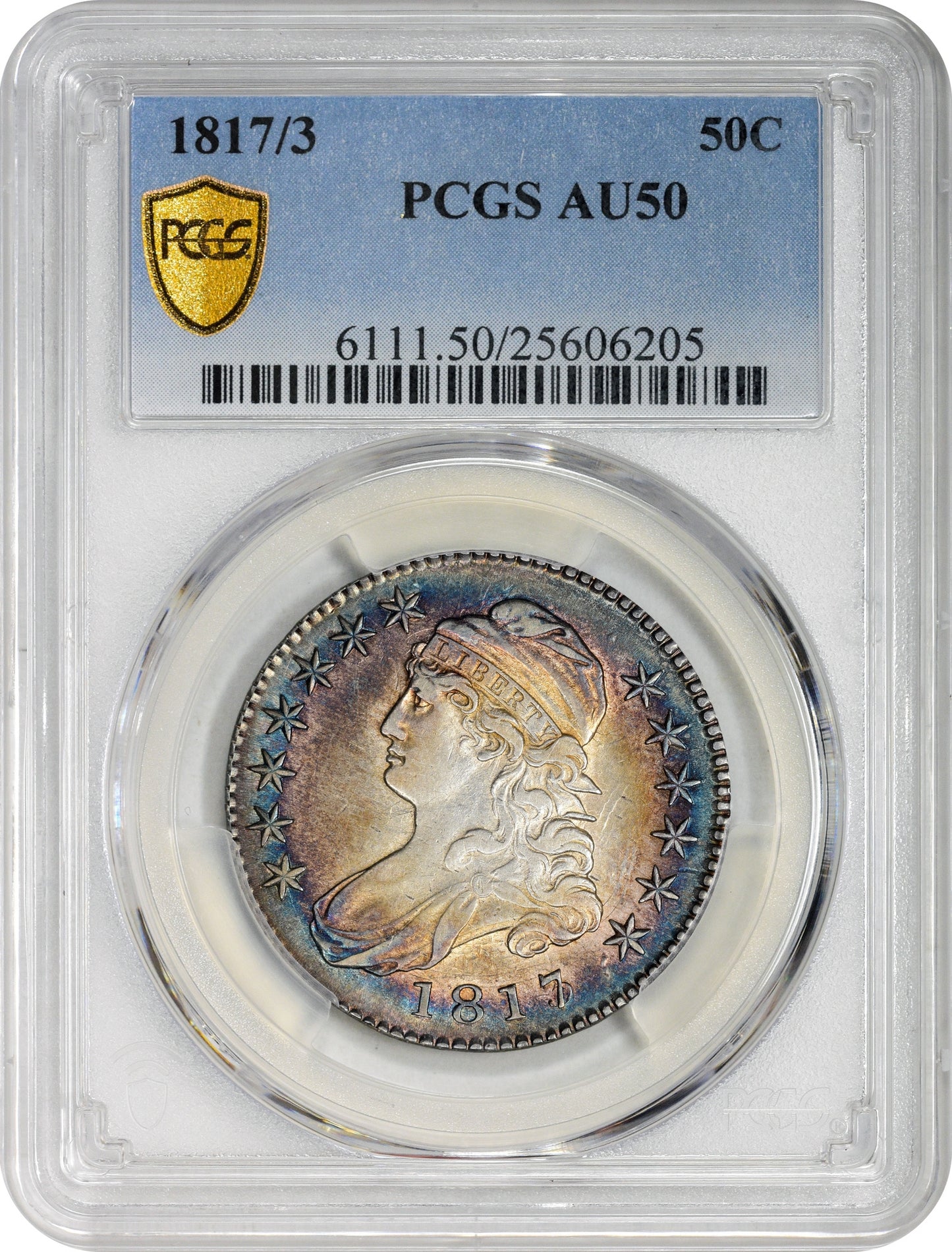 1817/3 50C AU50 PCGS HOLDER