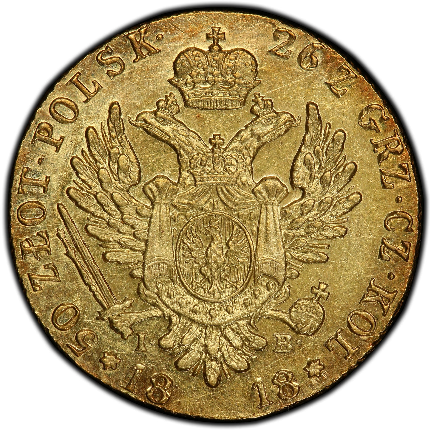 1818-IB 50 Zlotych AU58 PCGS - Paradime Coins | PCGS NGC CACG CAC Rare US Numismatic Coins For Sale