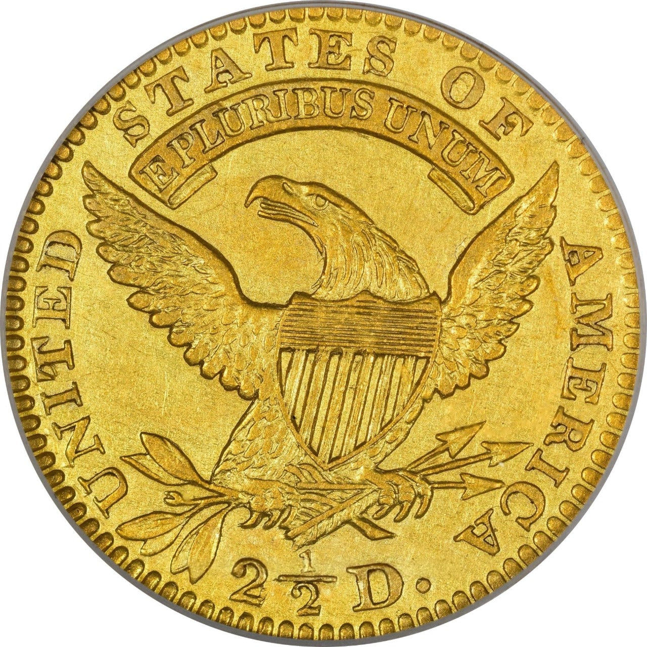 1826/6 $2.5 AU50 PCGS CAC