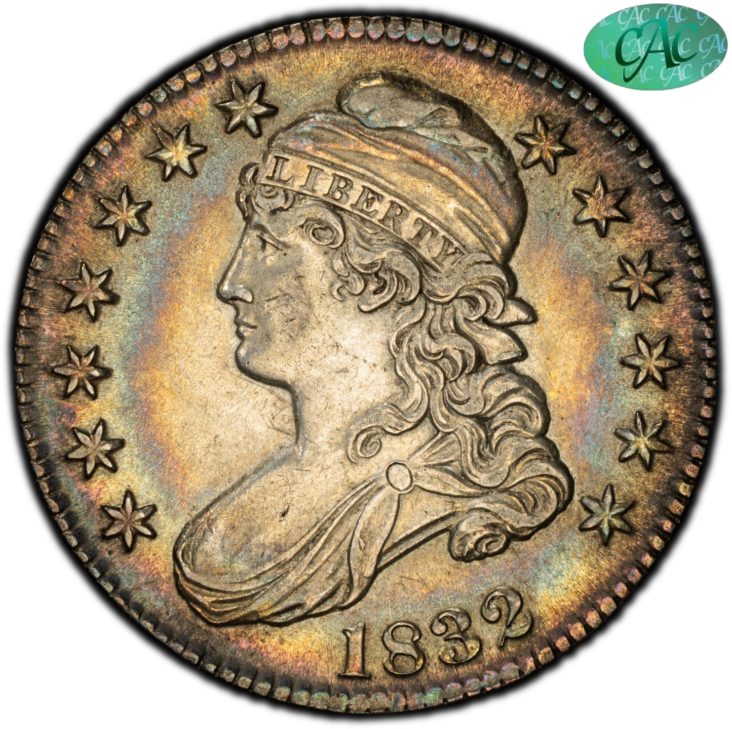 1832 50C AU58 PCGS CAC 50C