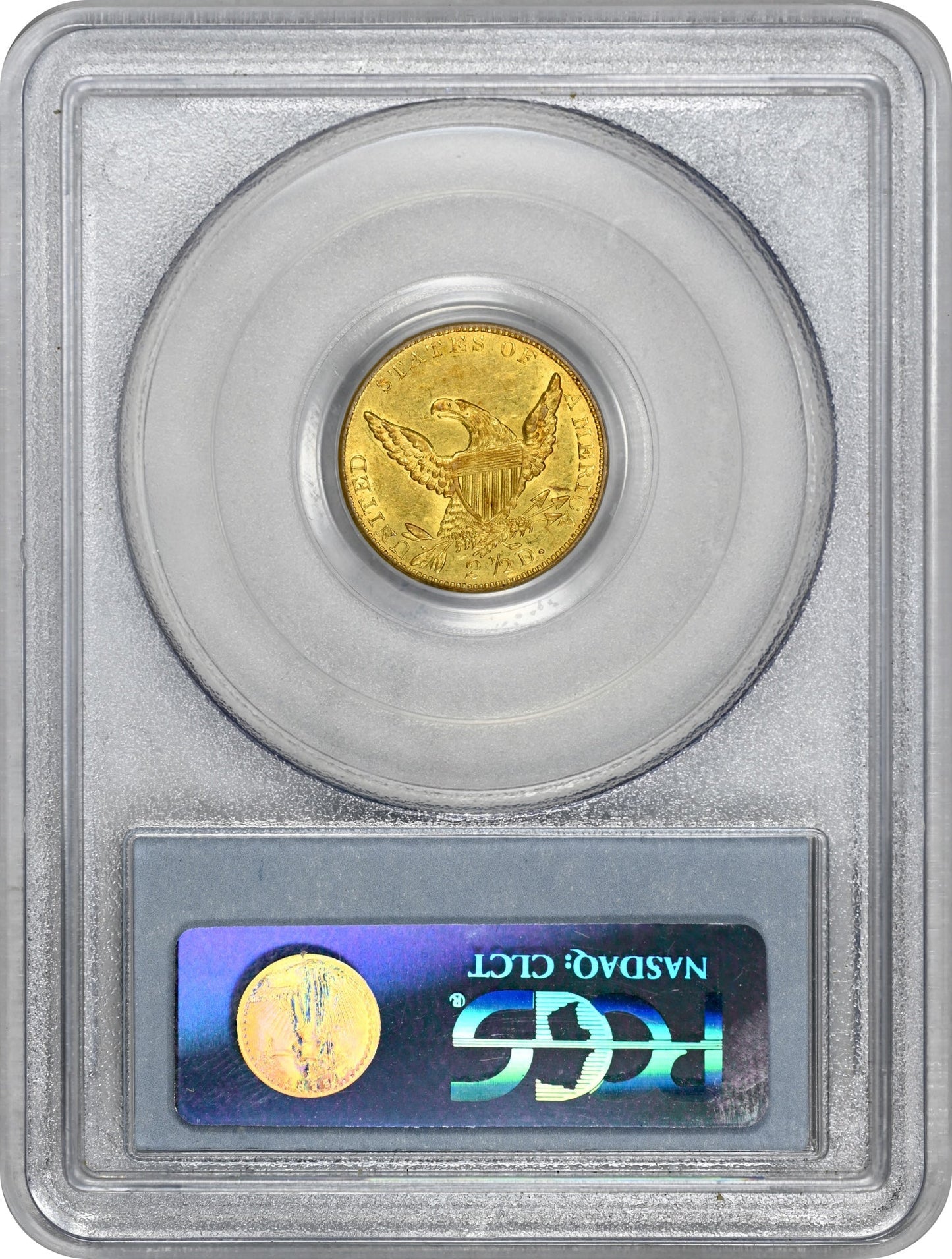 1834 $2.5 CLASSIC AU55 PCGS CAC REVERSE HOLDER