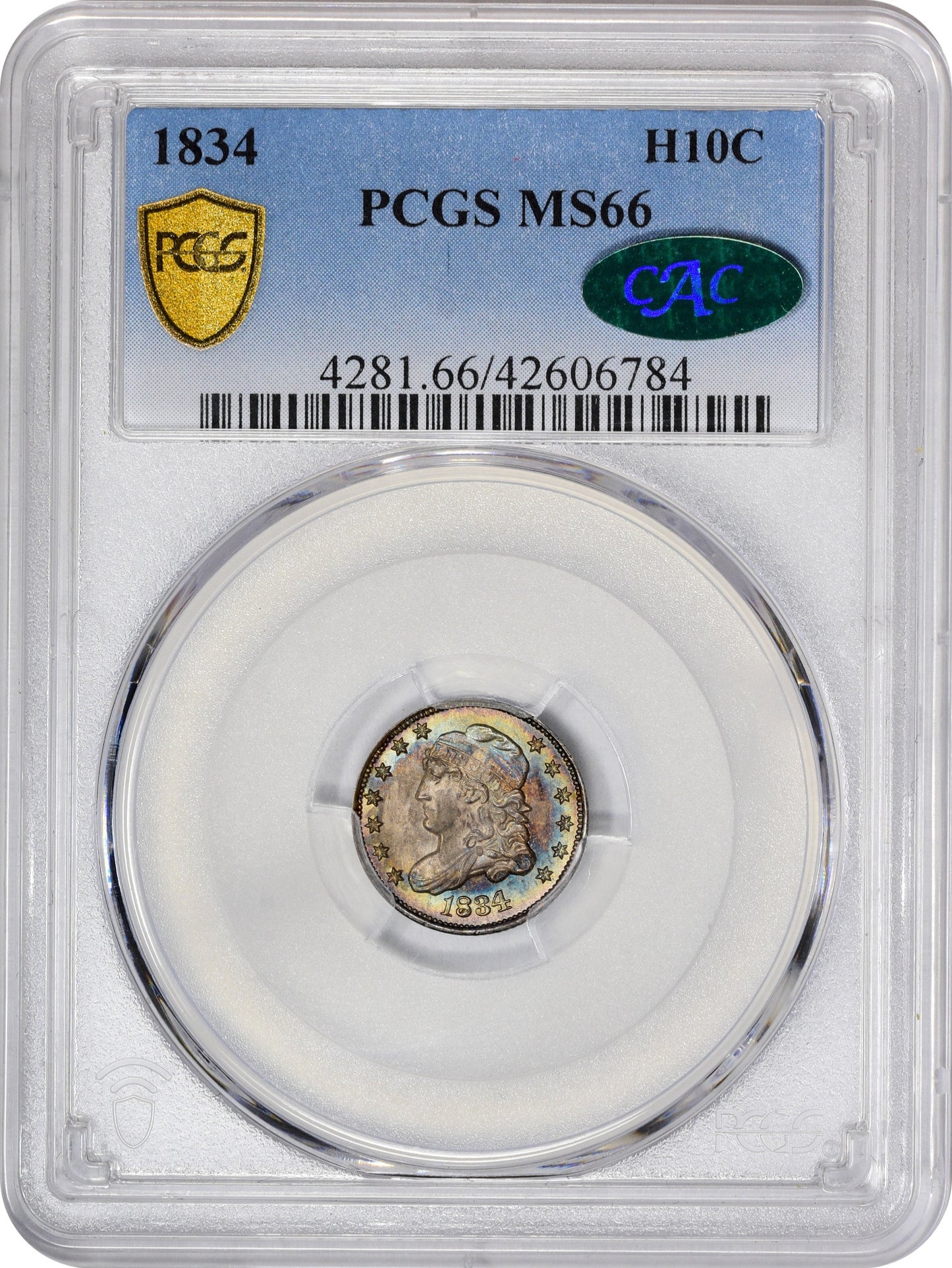 1834 H10C MS66 PCGS CAC HOLDER