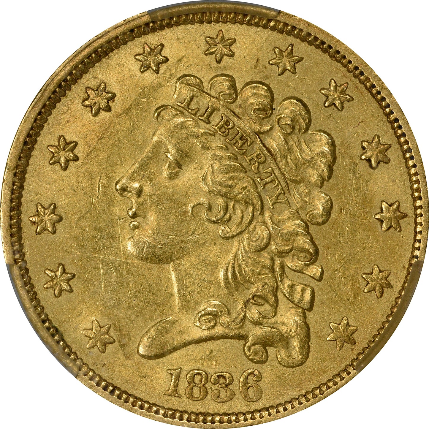 1836 $2.5 Block 8 Ms62 Cacg