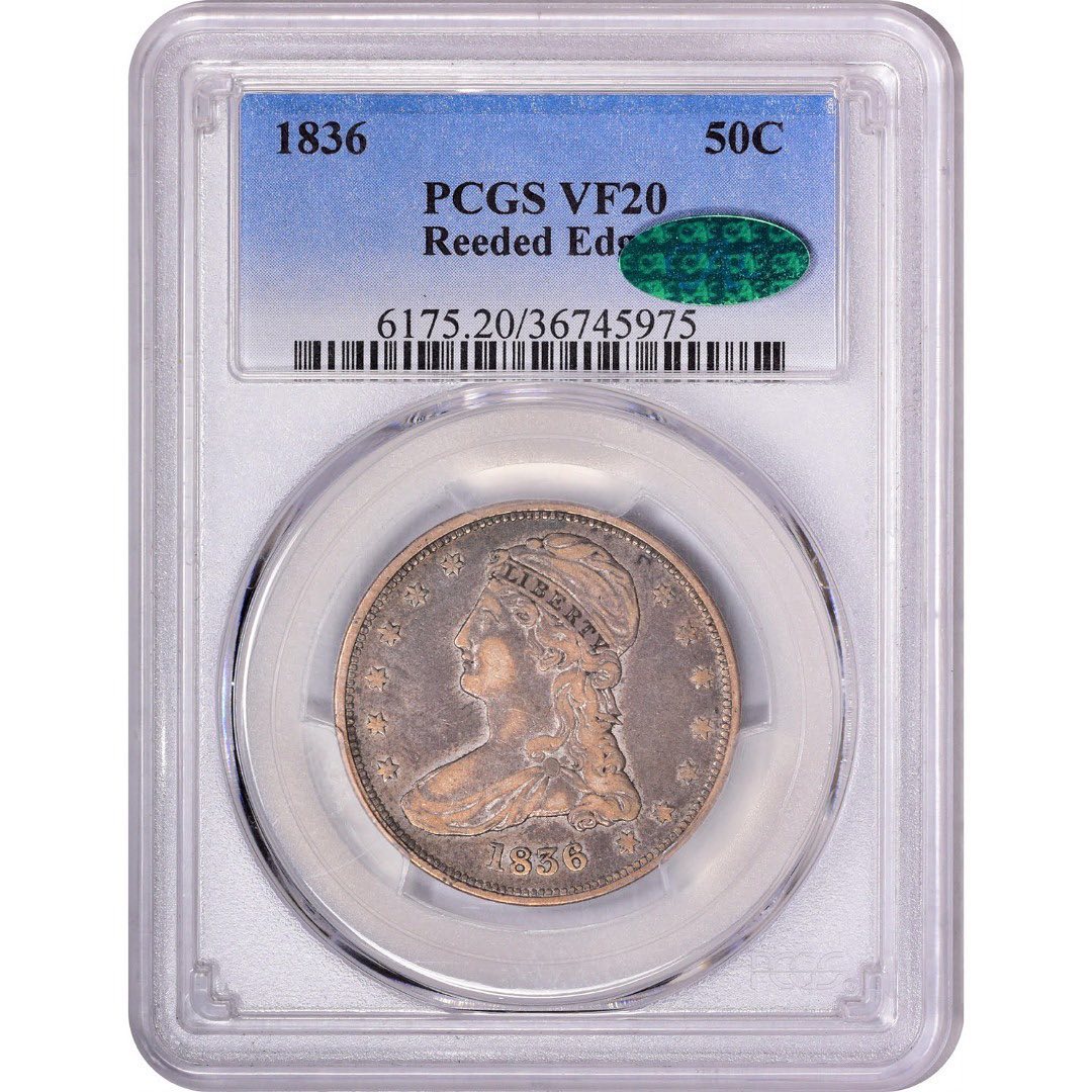 1836 50C REEDED EDGE VF20 PCGS CAC - Paradime Coins | PCGS NGC CACG CAC Rare US Numismatic Coins For Sale