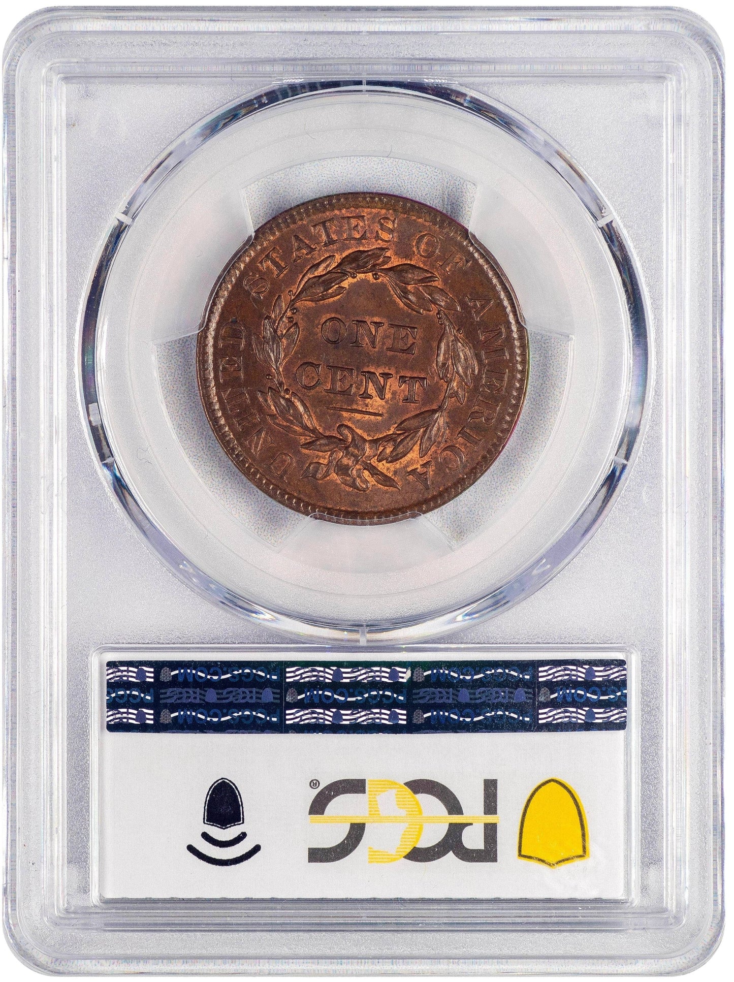 1837 1C MEDIUM MS65 BN PCGS CAC REVERSE HOLDER