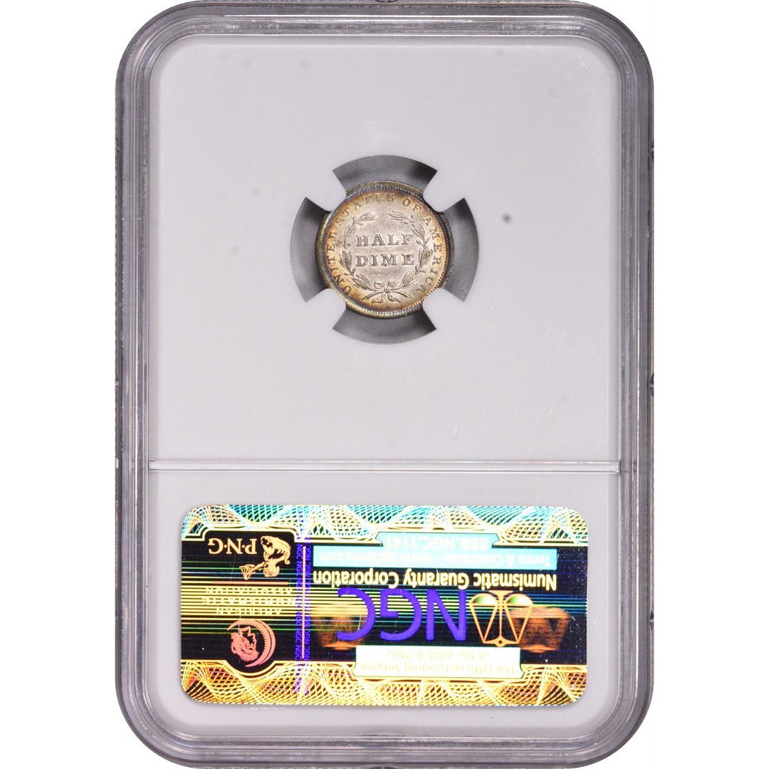 1837 H10C SEATED NO STARS LG DT MS61 NGC - Paradime Coins | PCGS NGC CACG CAC Rare US Numismatic Coins For Sale