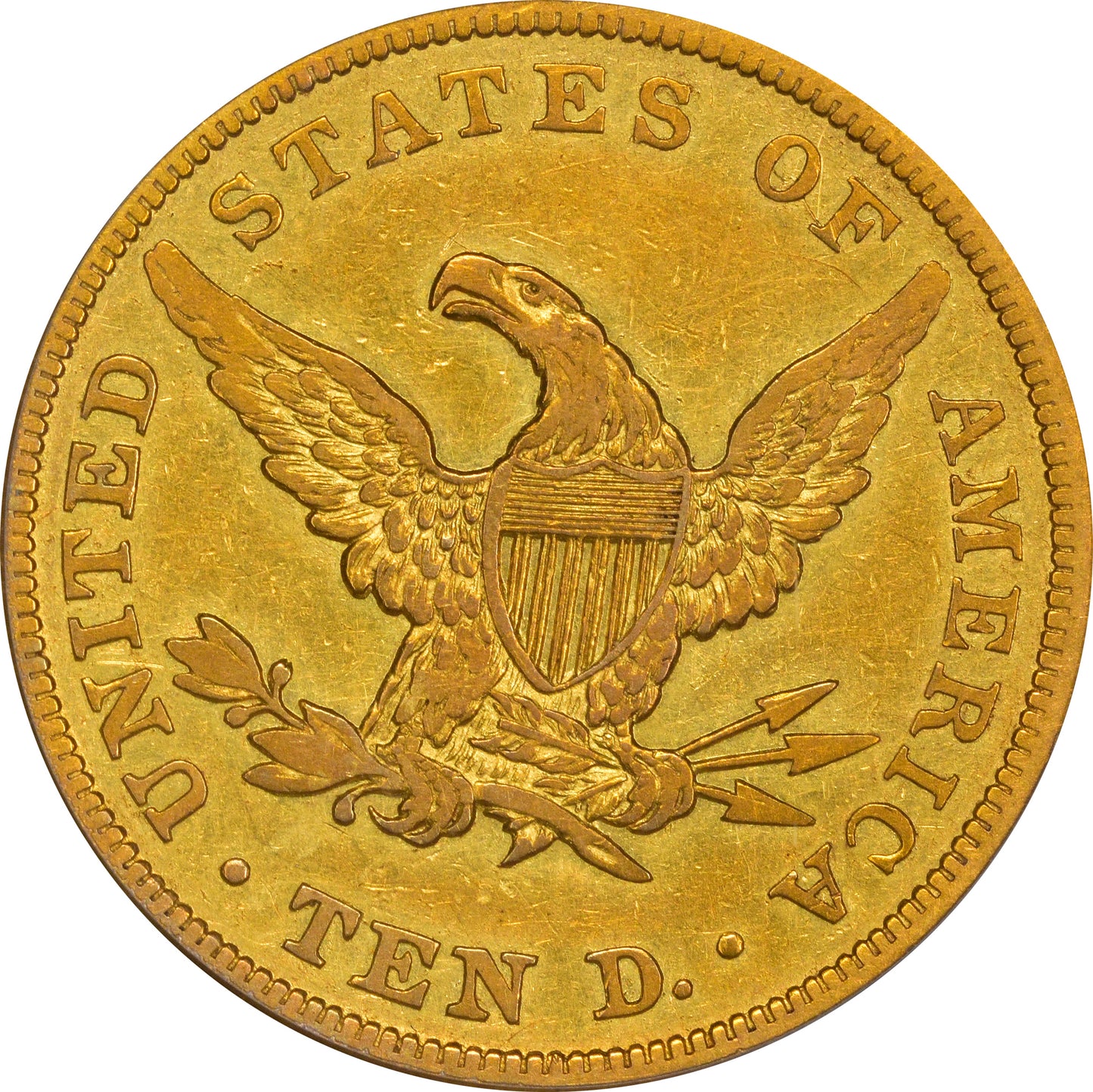 1838 $10 VF25 OGH PCGS