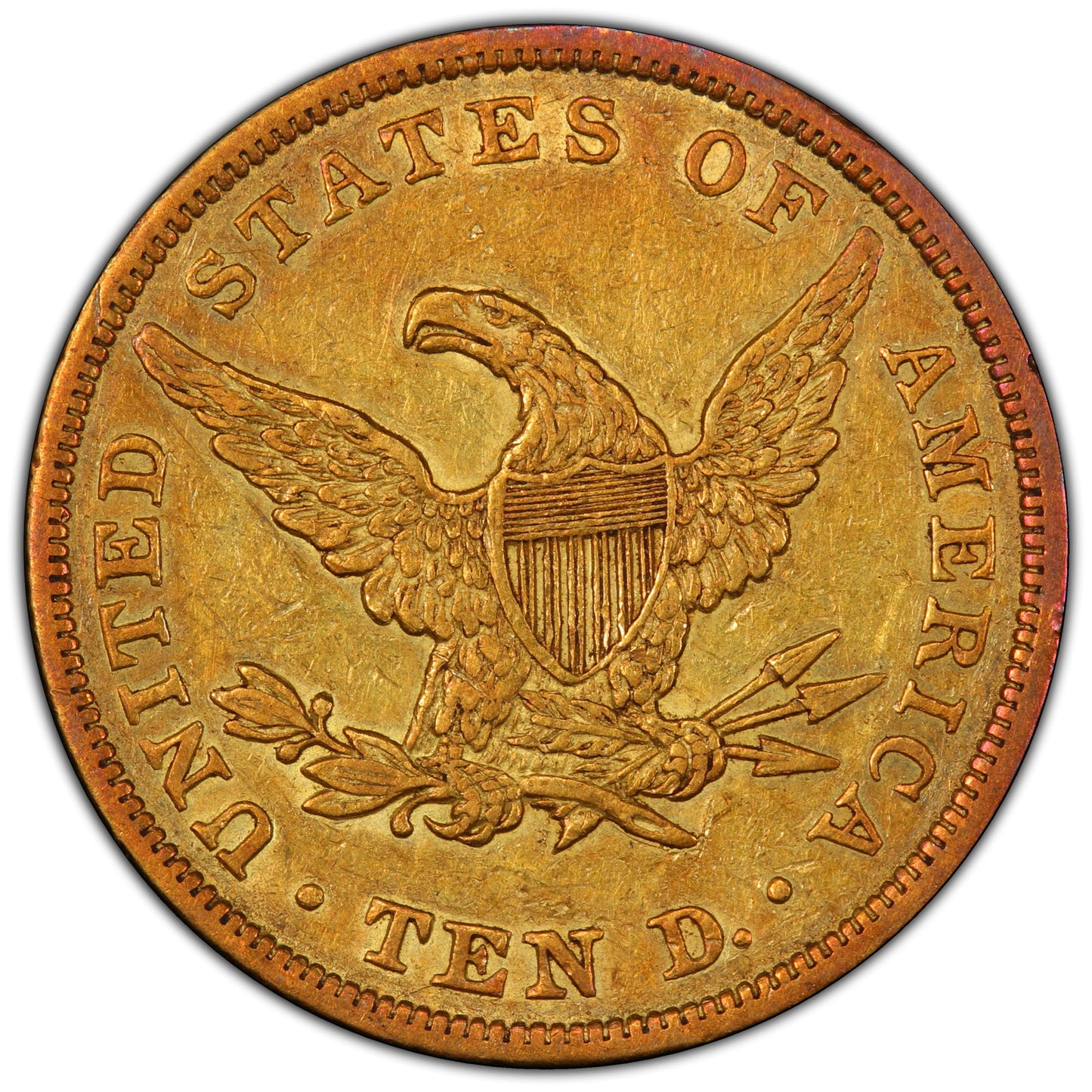 1839/8 $10 XF45 PCGS CAC $10