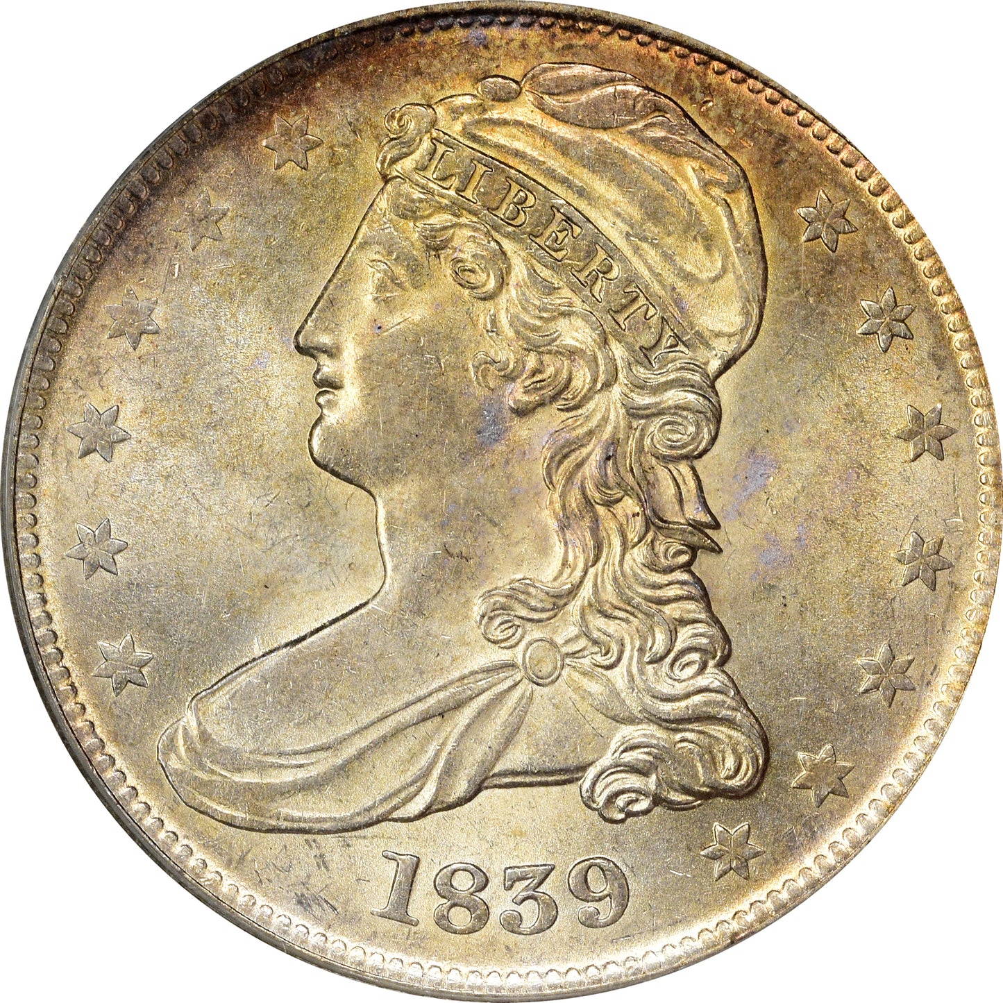 1839 50C R.E CAPPED BUST AU58 OGH PCGS CAC - Paradime Coins | PCGS NGC CACG CAC Rare US Numismatic Coins For Sale