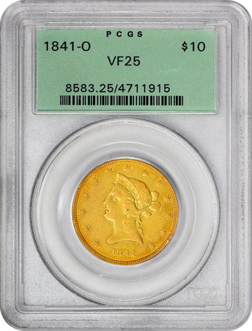1841-O $10 VF25 OGH PCGS