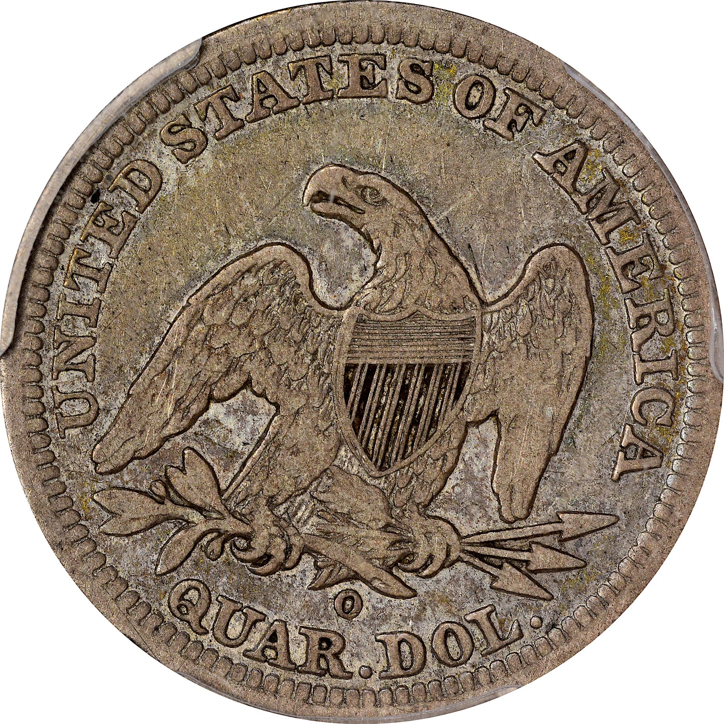 1842-O 25C SMALL DATE VF25 PCGS CAC REVERSE
