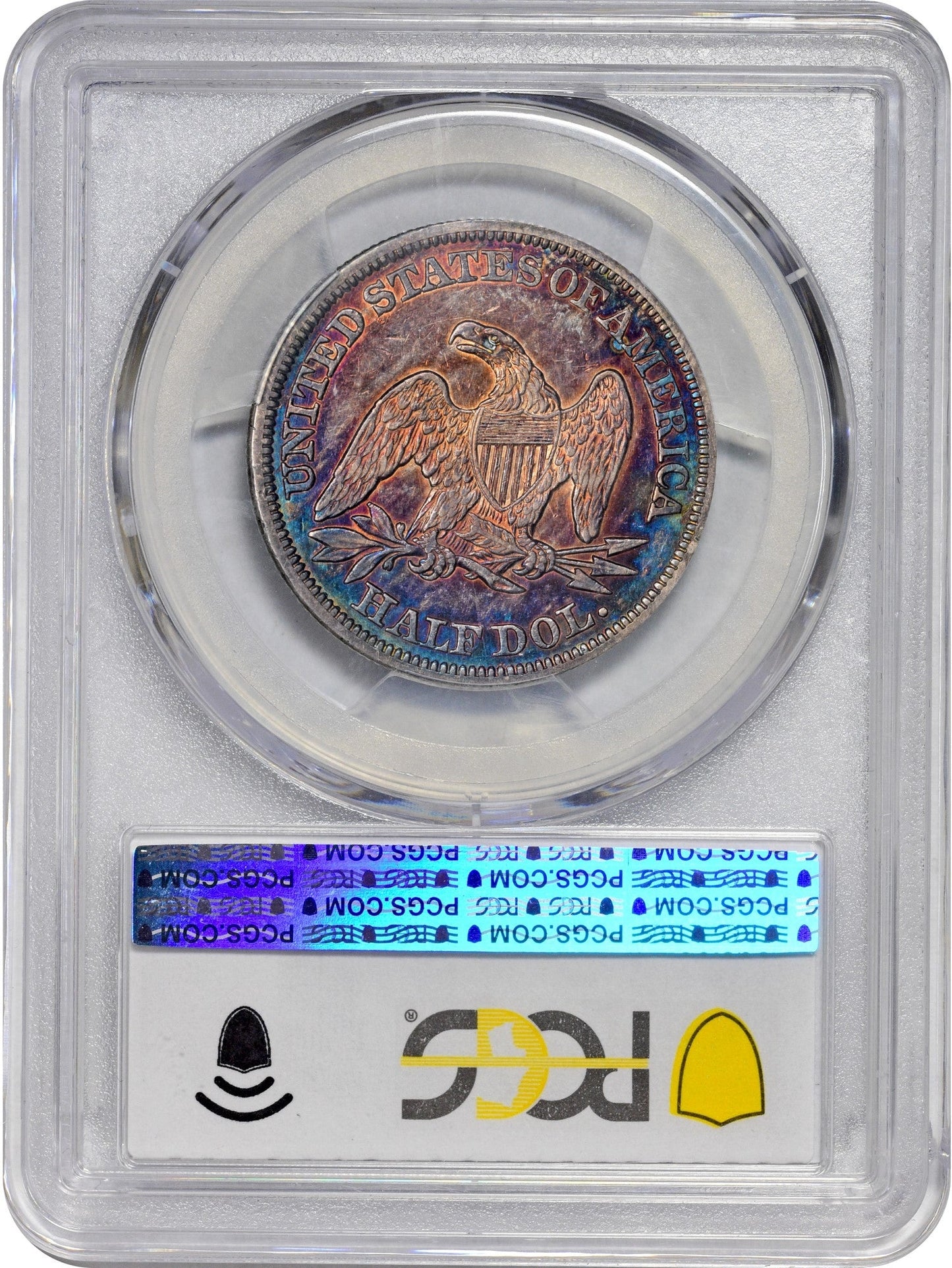 1844 50C XF45 PCGS REV HOLDER