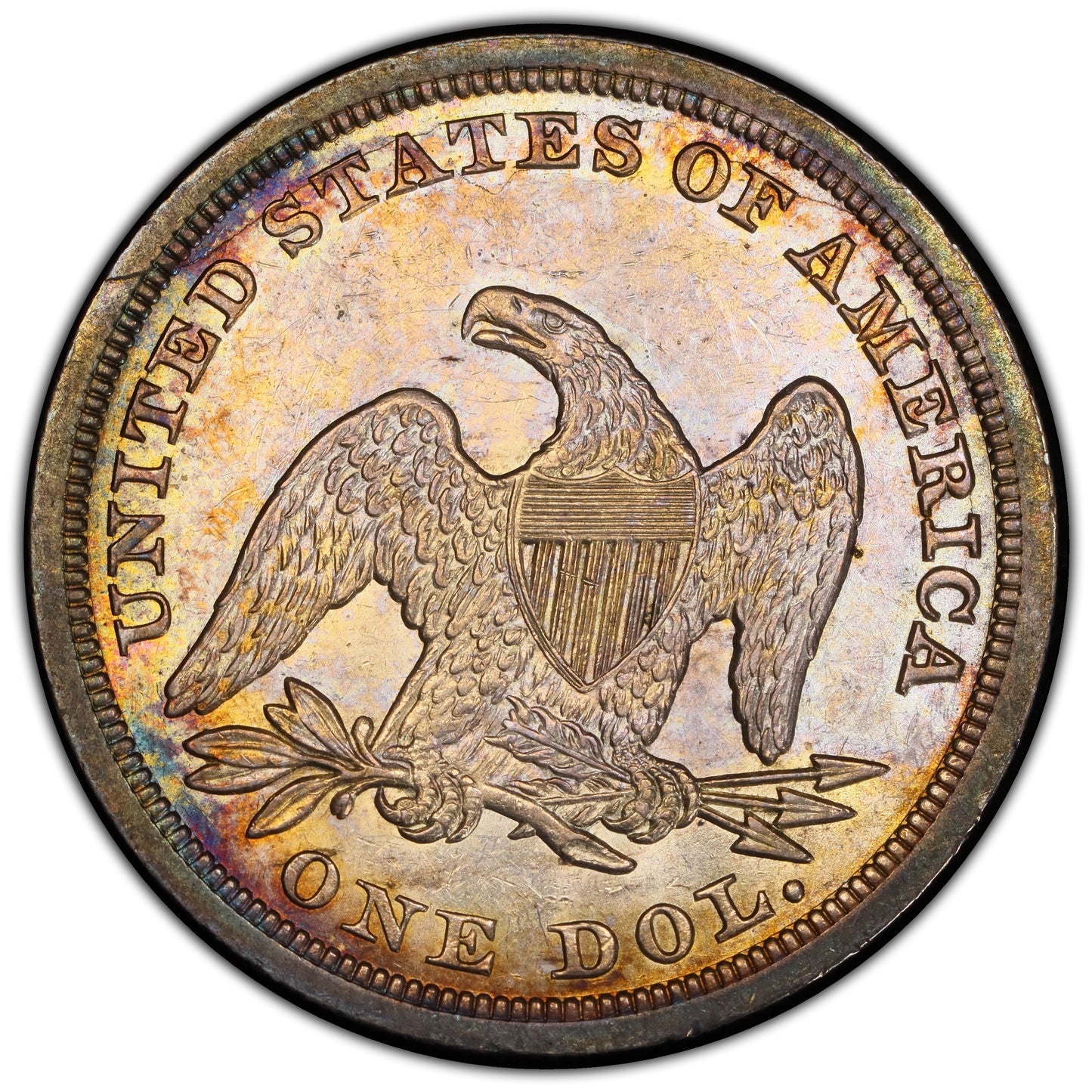 1846 $1 AU55 PCGS REV