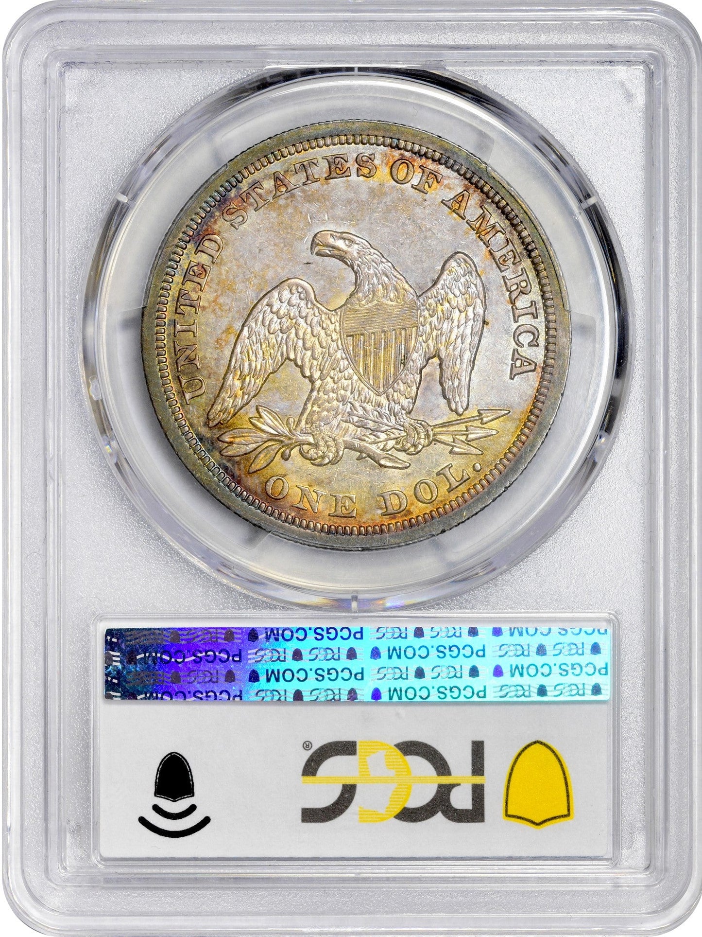 1846 $1 AU55 PCGS REV HOLDER