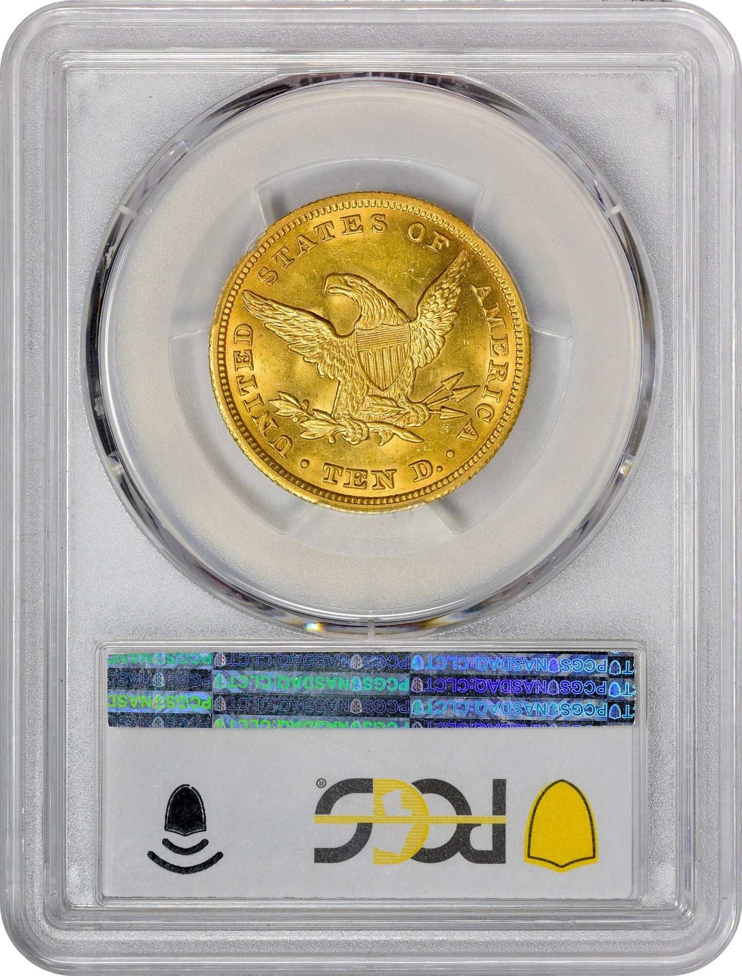 1847 $10 MS63 PCGS CAC REVERSE HOLDER