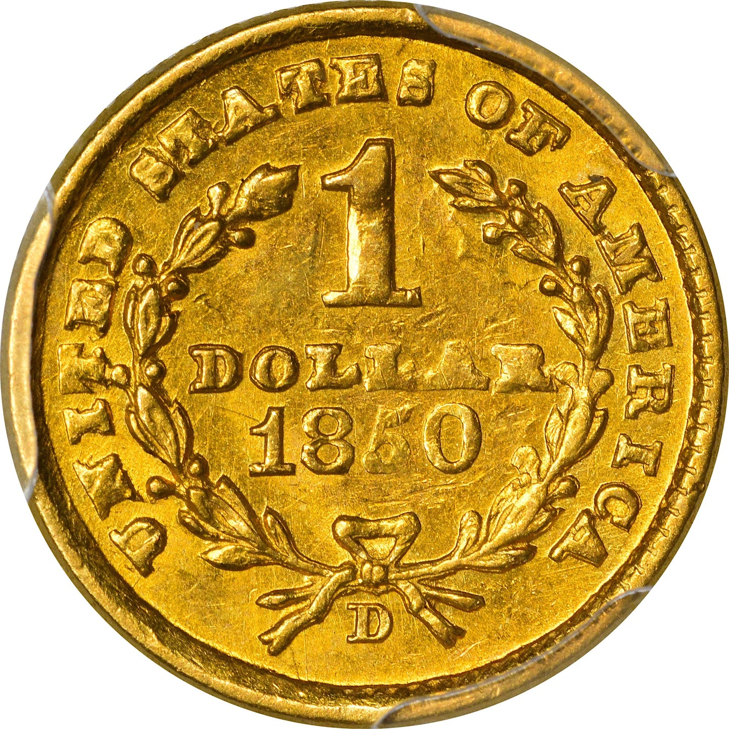 1850-D G$1 Au58 Pcgs Cac $5