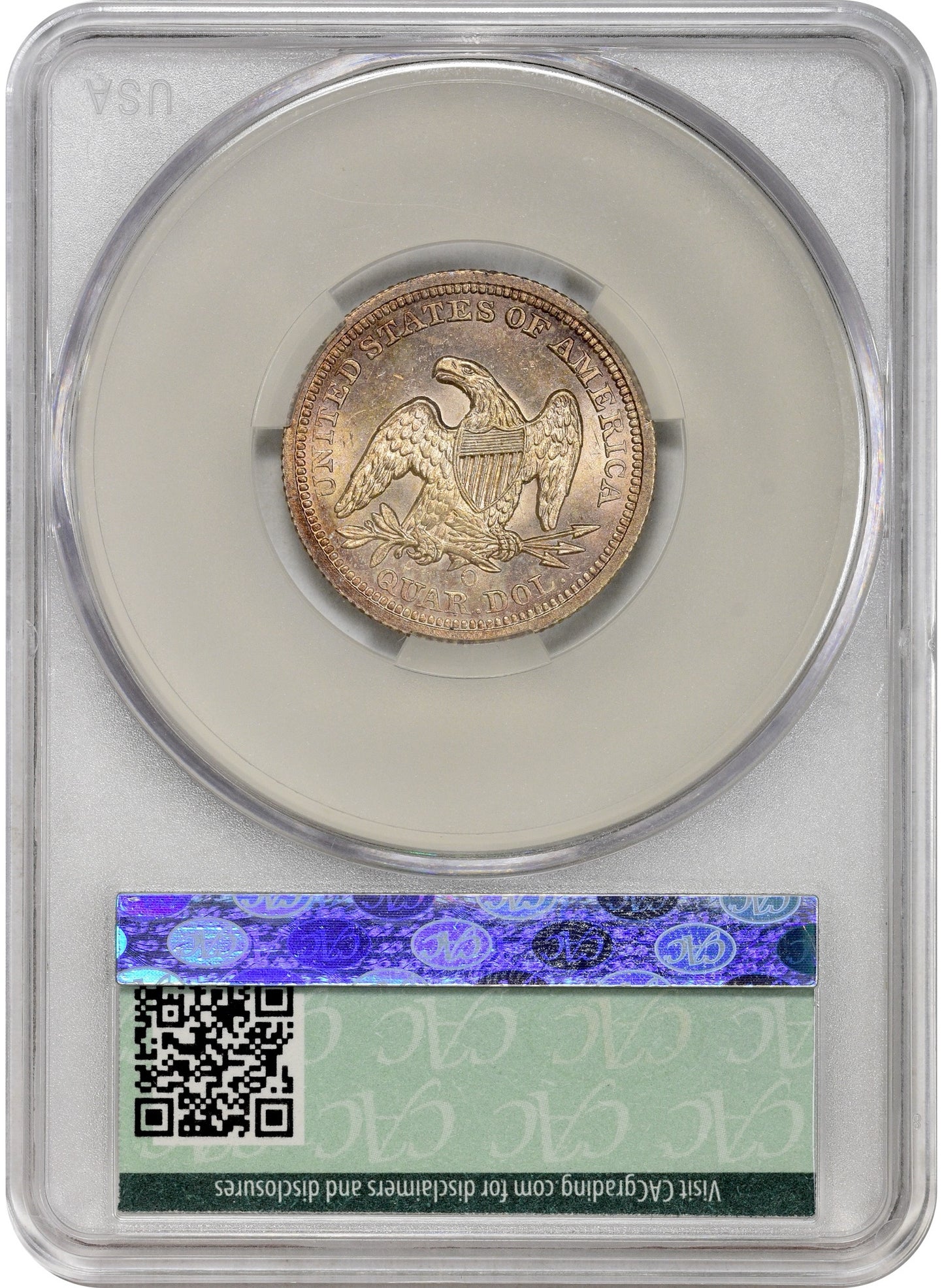 1855-O 25C MS63 CACG