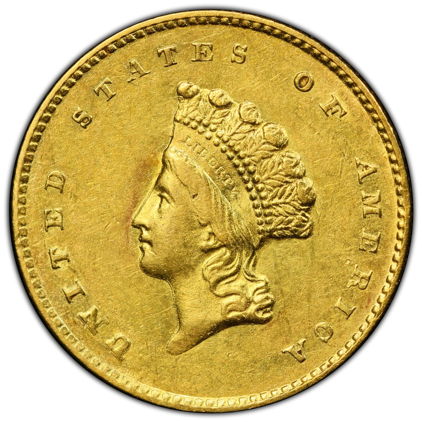 1855-O G$1 Au58 Pcgs Cac $I Gold