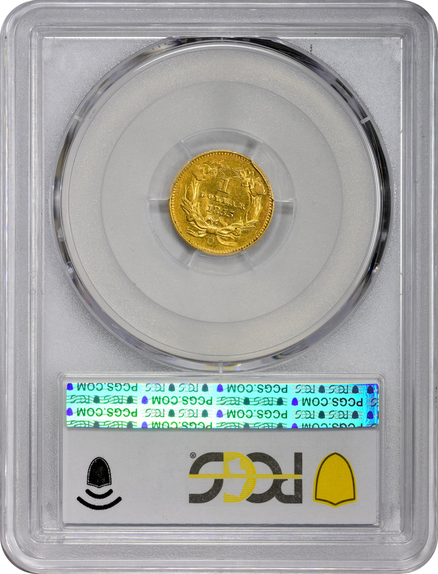 1855-O G$1 AU58 PCGS CAC