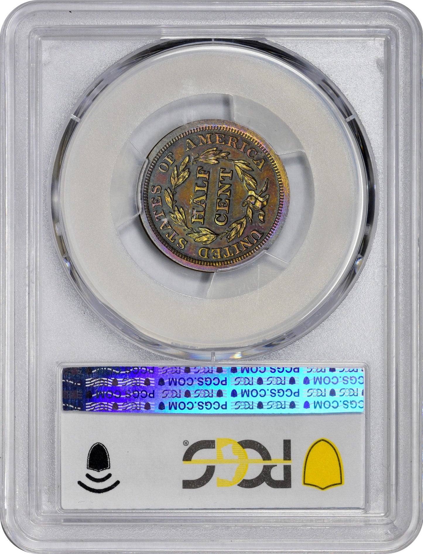 1855 1/2C PR65 BN PCGS REV HOLDER