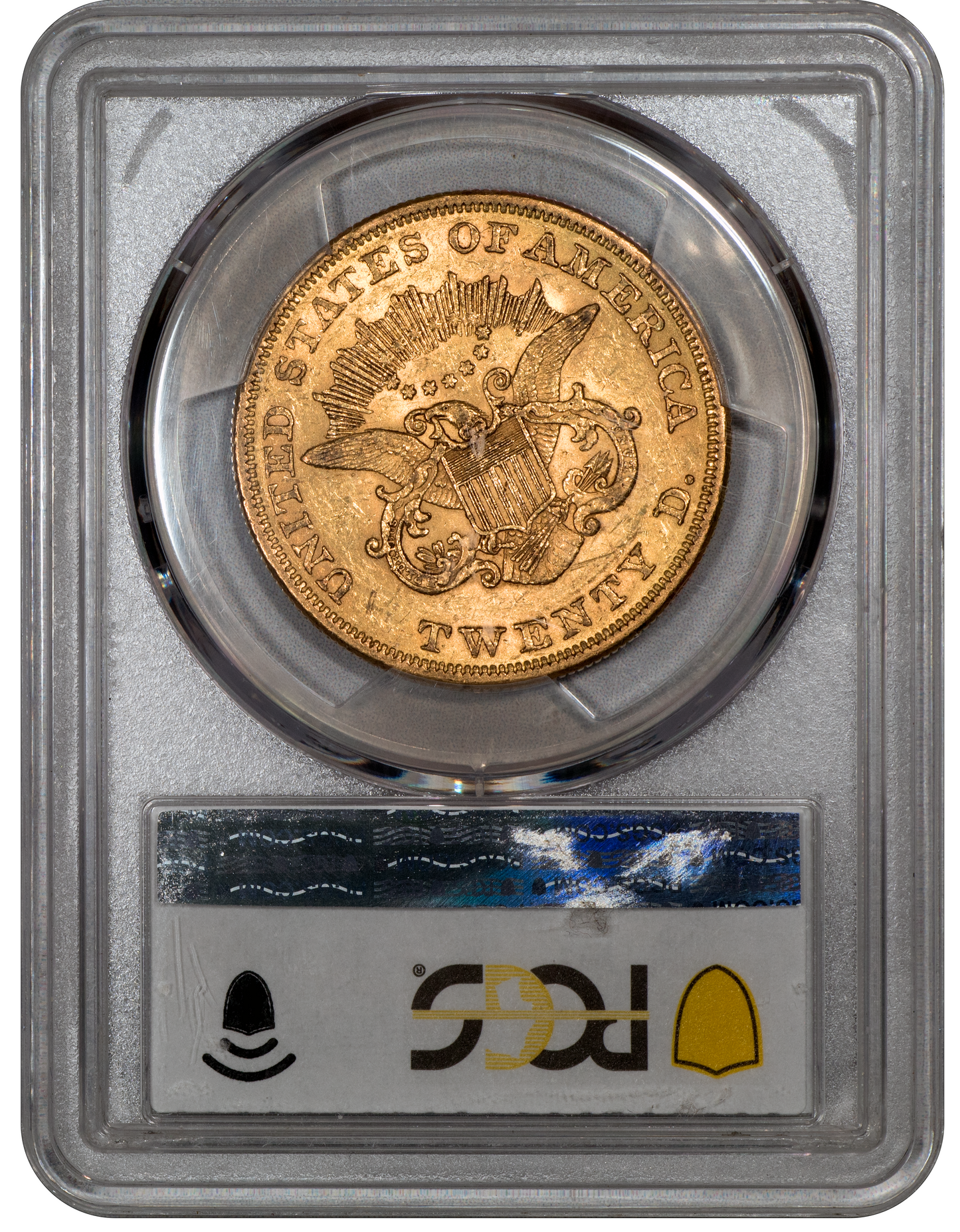 1855 $20 Liberty Head Double Eagle AU58+ PCGS CAC REVERSE HOLDER
