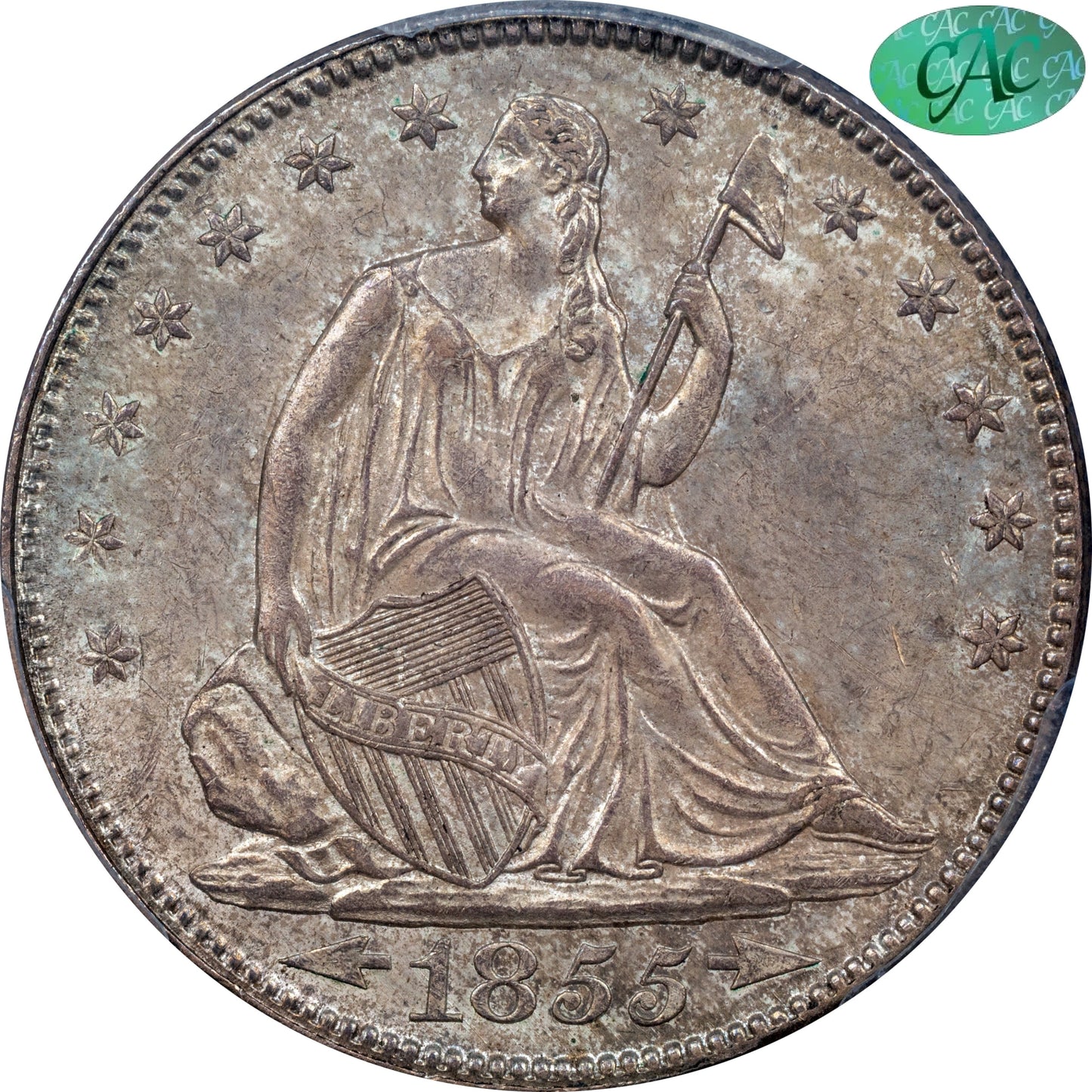 1855 50C ARROWS MS64 PCGS CAC 50C