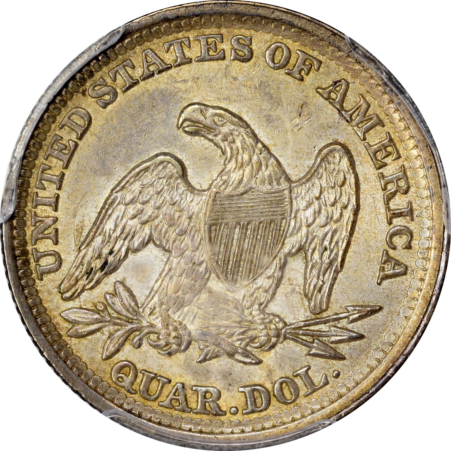 1856 25C AU55 PCGS GOLD CAC REVERSE
