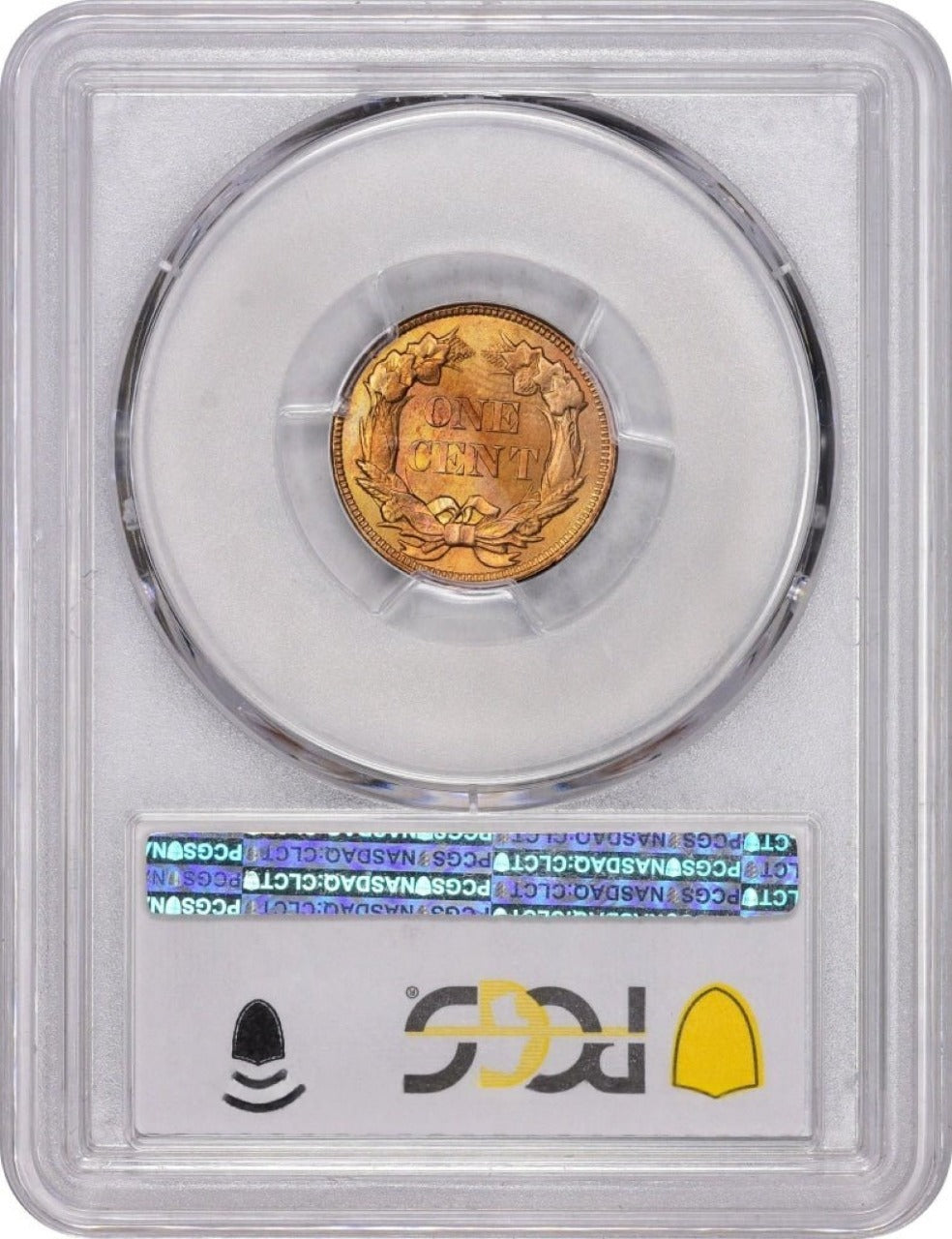 1857 Flying Eagle Cent 1C S-9 DIE CLASH 50C MS65 PCGS CAC EEPS REVERSE HOLDER