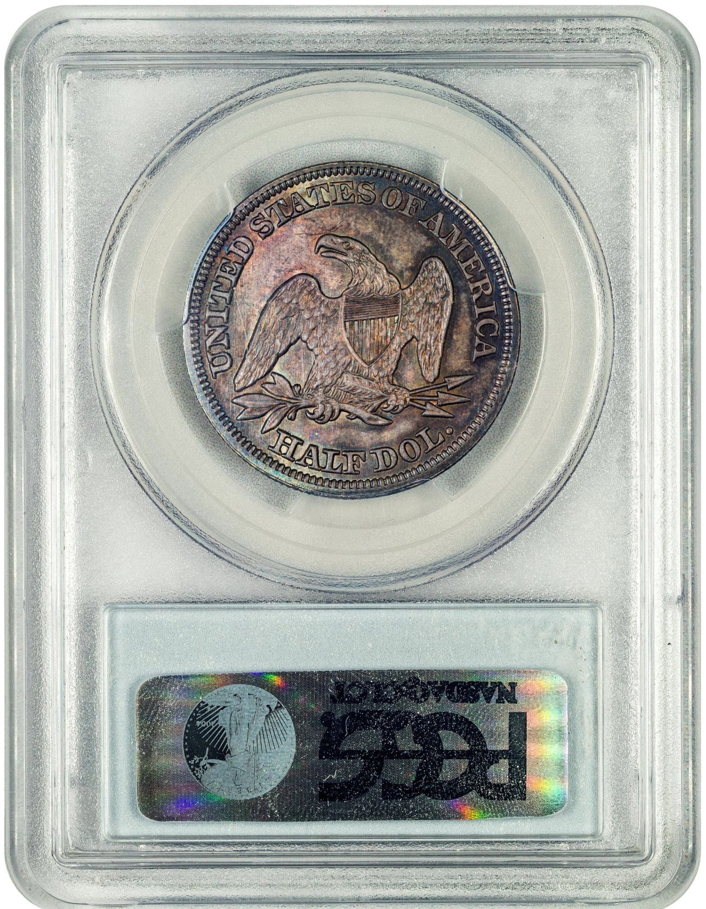 1858 50C MS65 PCGS CAC REVERSE HOLDER
