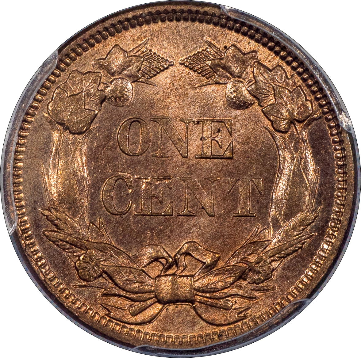 1858 Flying Eagle Cent 1C SM LT MS64+ PCGS CAC Reverse
