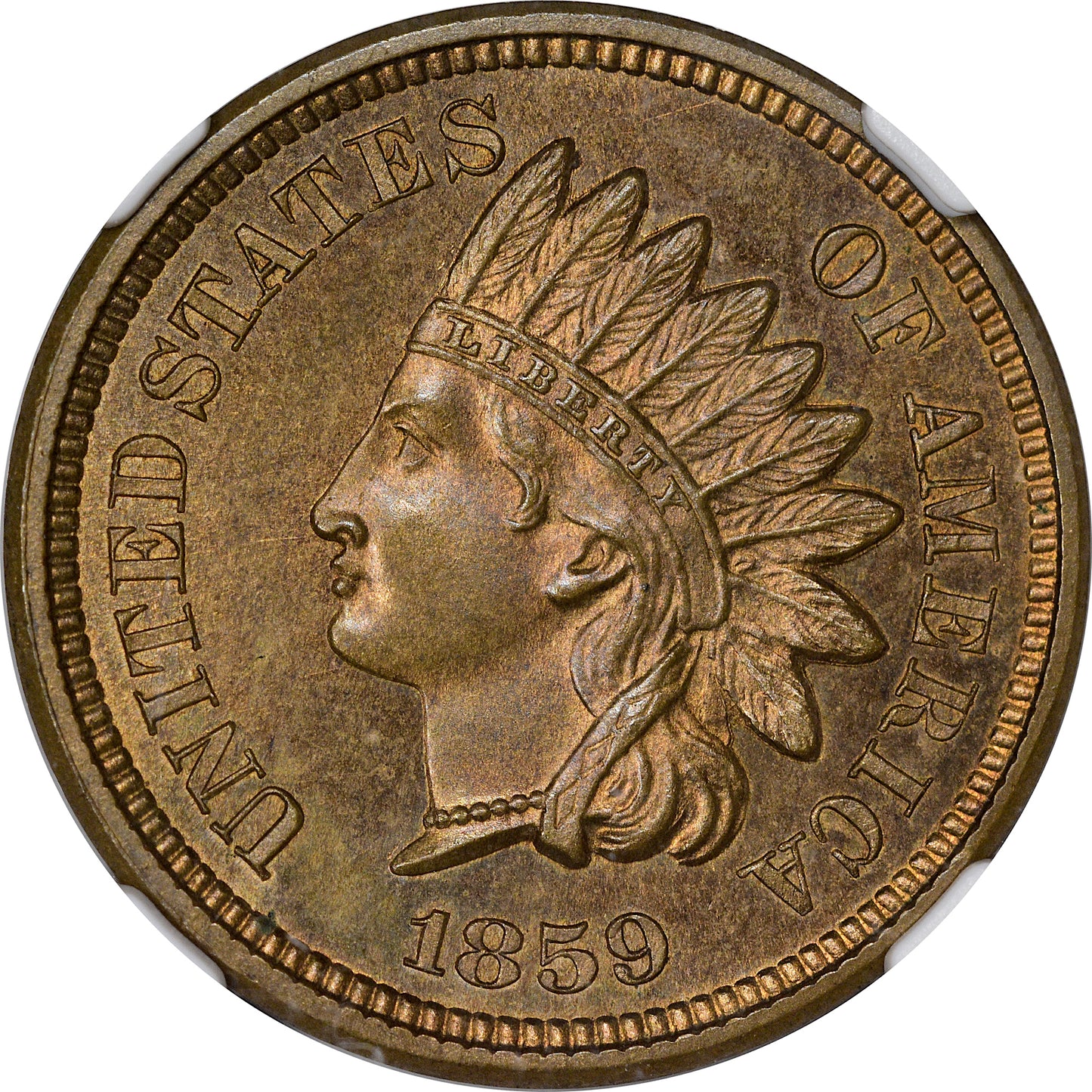 1859 1C PR65 NGC CAC EEPS