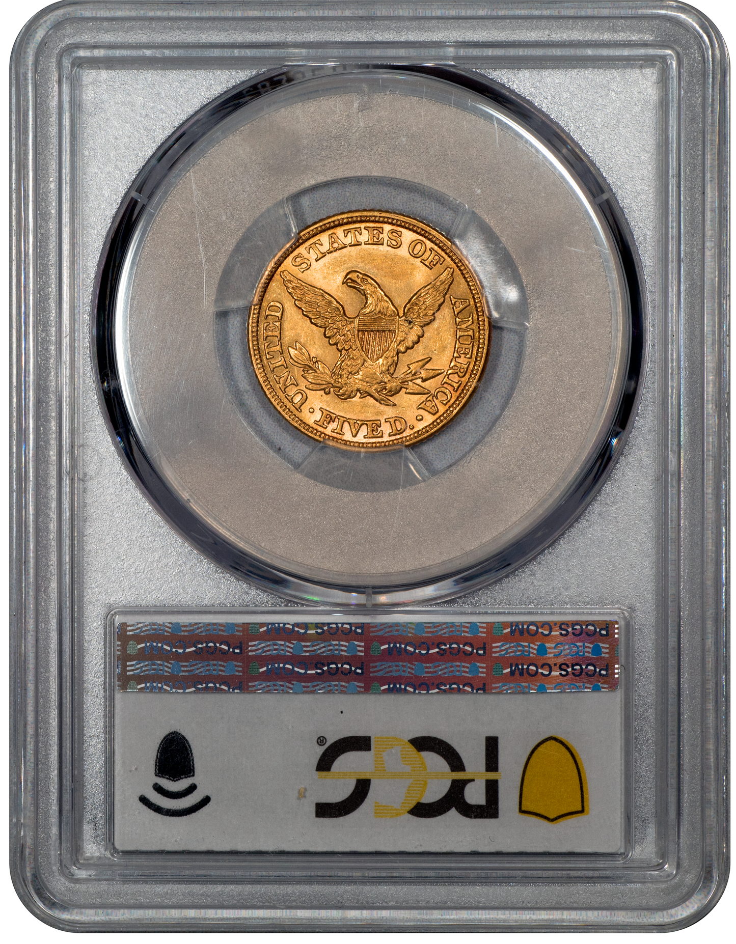 1859 $5 Liberty Head Half Eagle AU58 PCGS REVERSE HOLDER