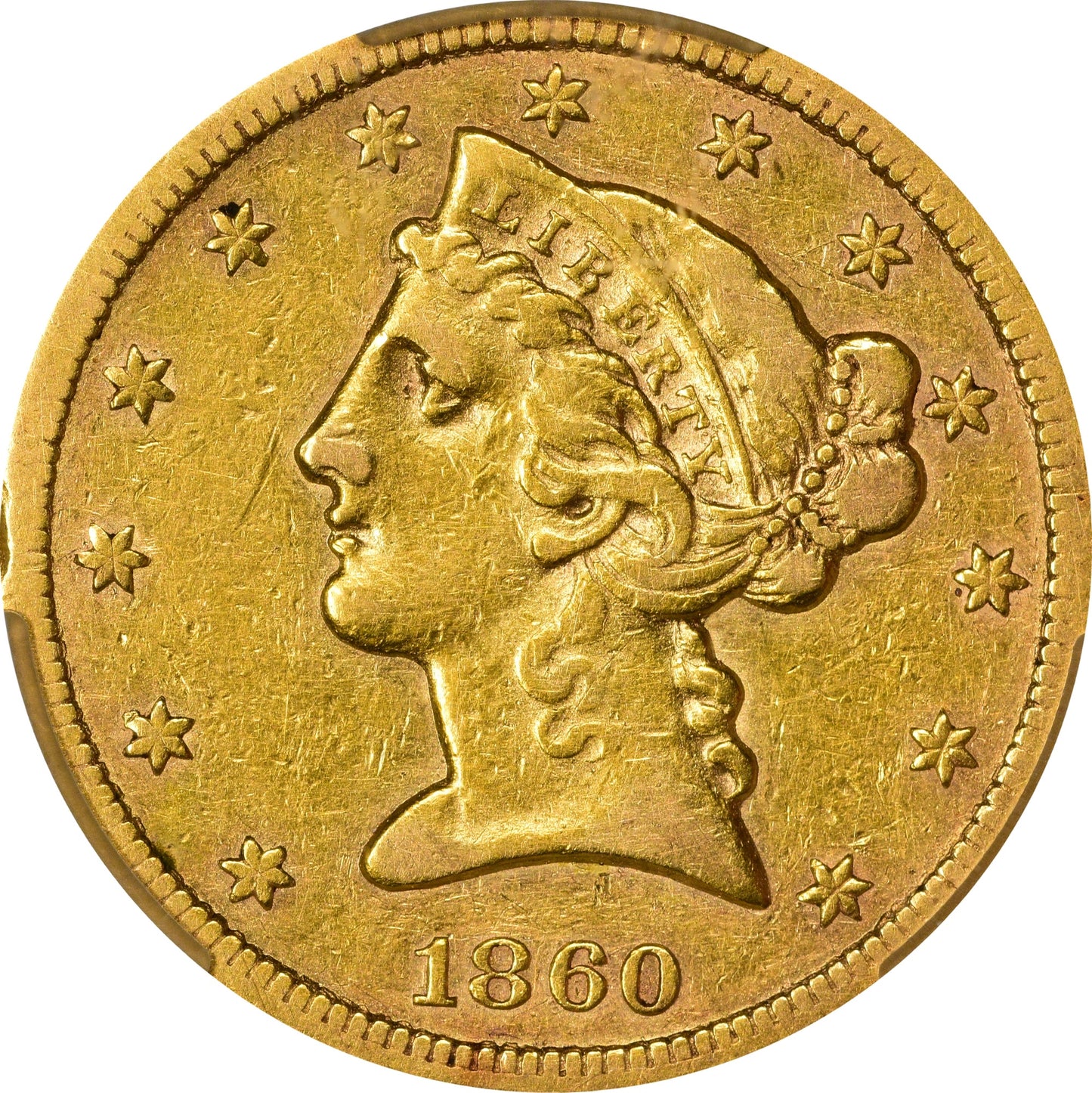 1860-S $5 XF45 CACG