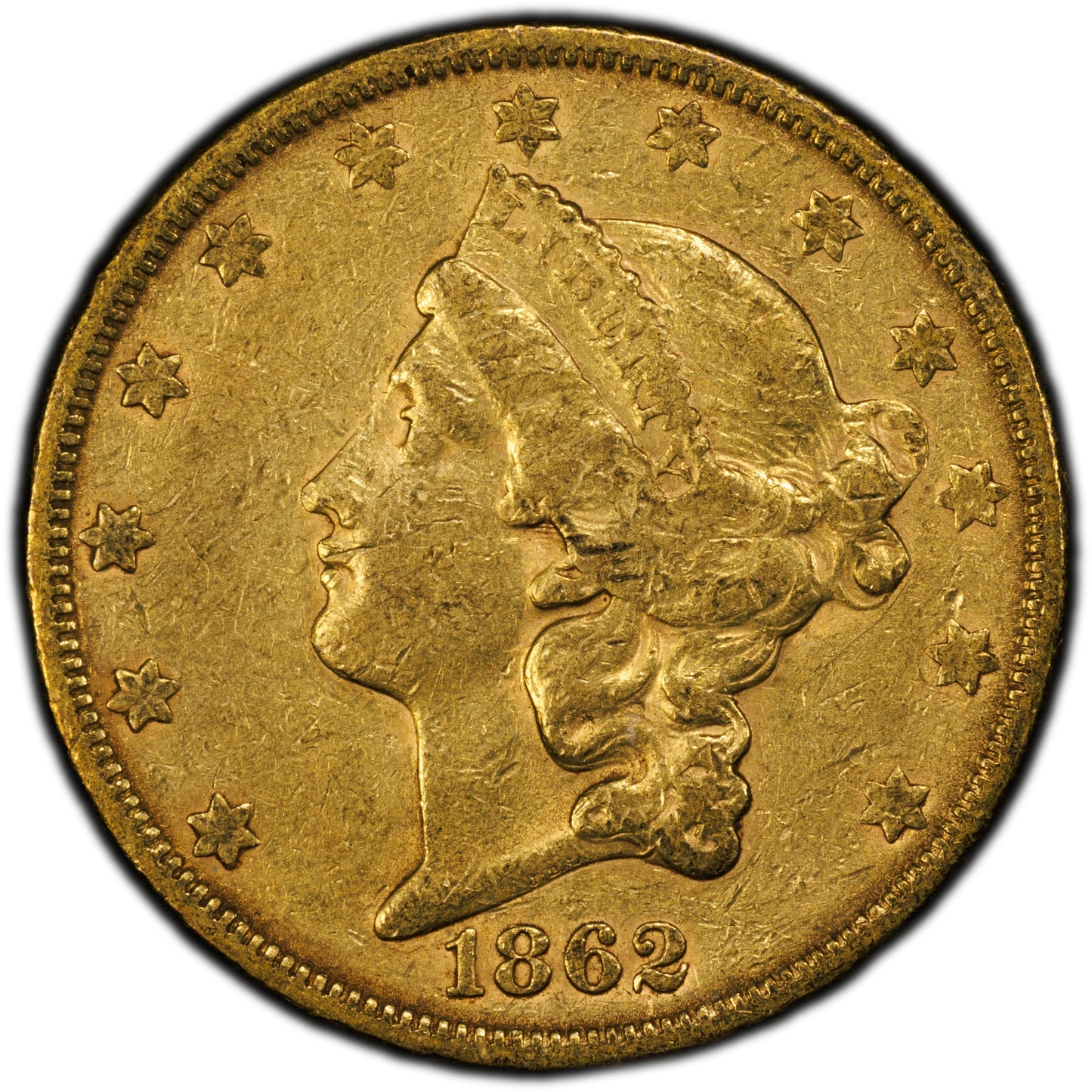 1862-S $20 XF45 PCGS CAC