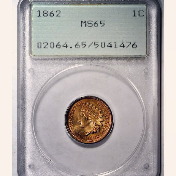 1862 1C MS65 PCGS RATTLER