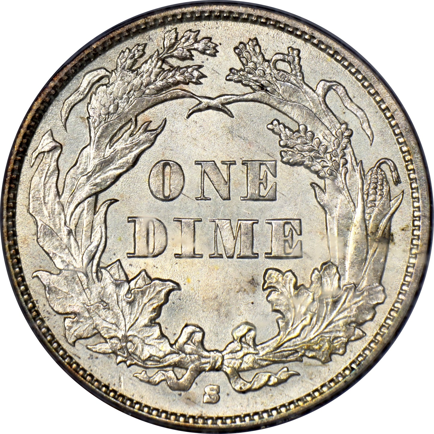 1863-S 10C MS64 PCGS GOLD CAC