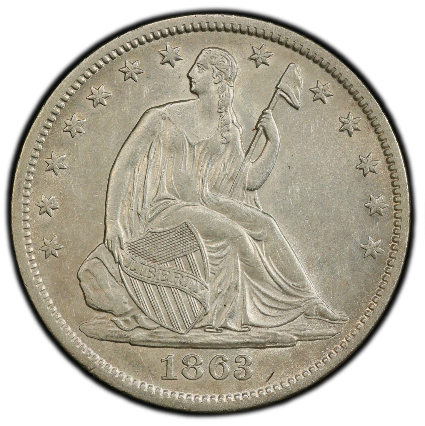 1863-S 50C AU58 NGC