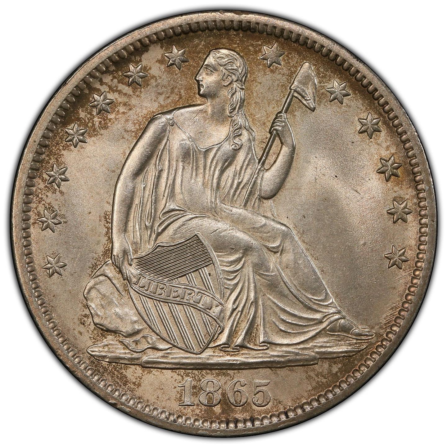 1865-S 50C MS64+ PCGS - Paradime Coins | PCGS NGC CACG CAC Rare US Numismatic Coins For Sale