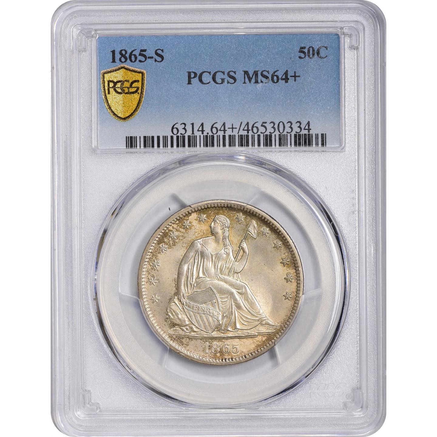 1865-S 50C MS64+ PCGS - Paradime Coins | PCGS NGC CACG CAC Rare US Numismatic Coins For Sale