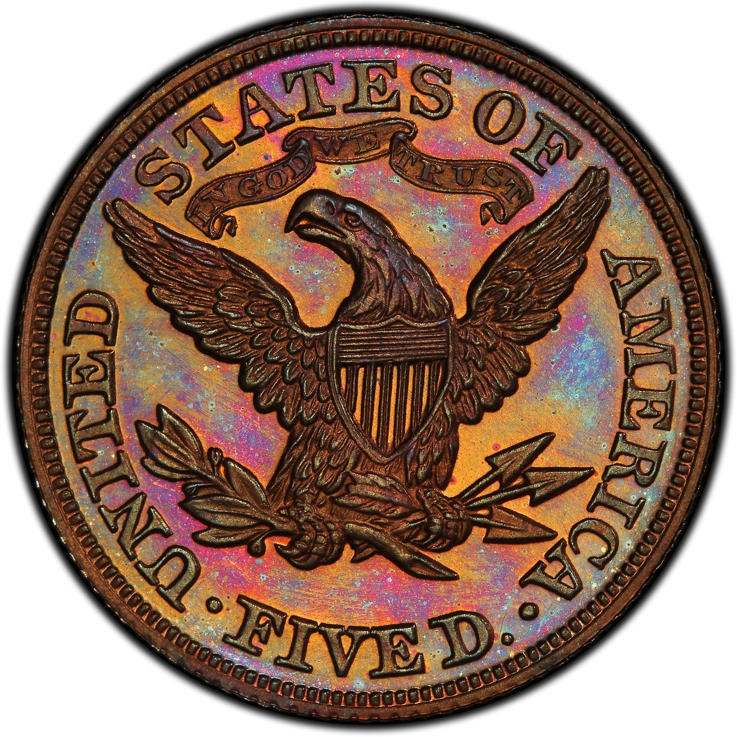 1867 $5 J-599 PR66 RB PCGS CAC SIMPSON