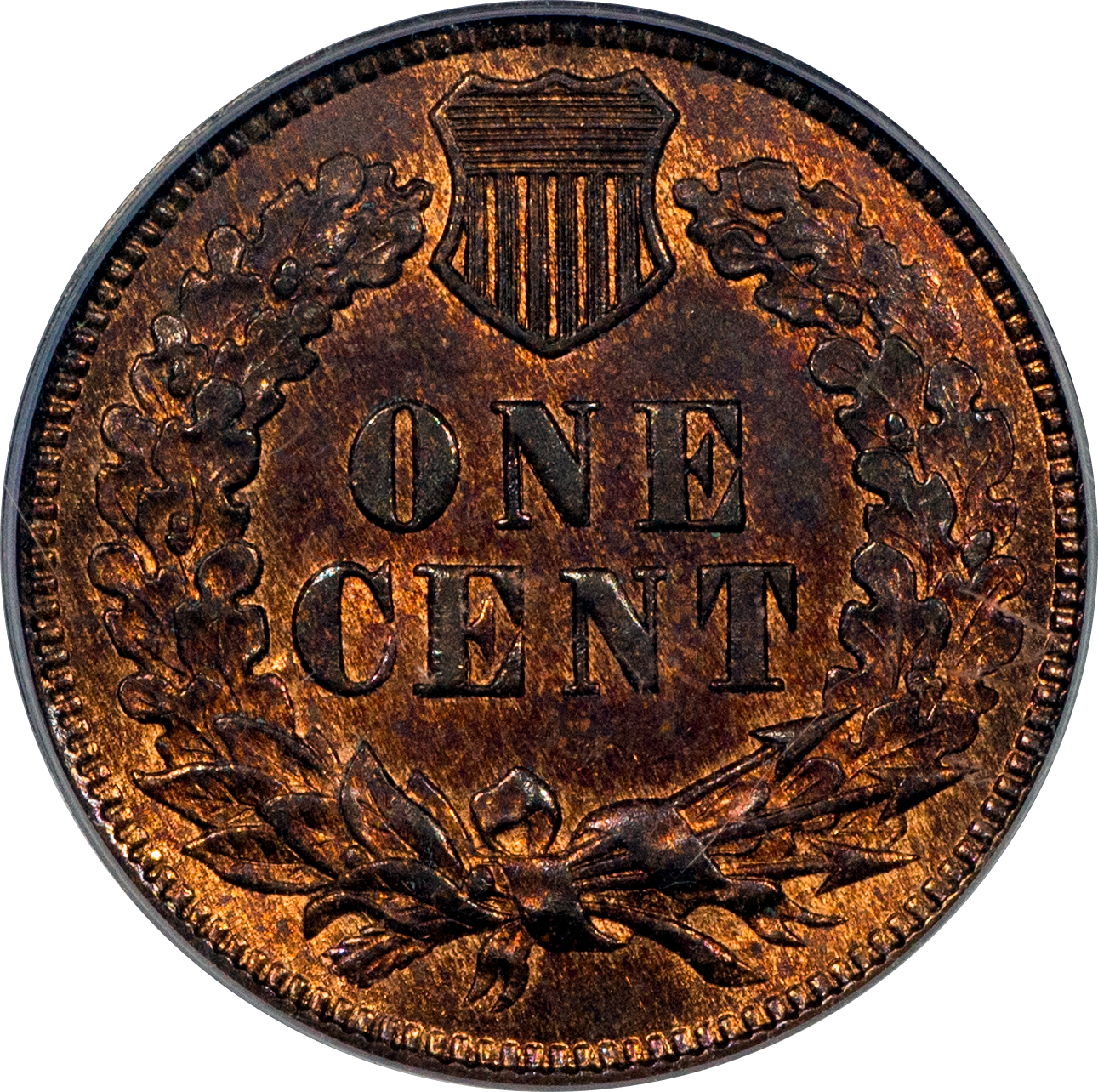1873 1C DOUBLED LIBERTY MS64 RB PCGS CAC EEPS